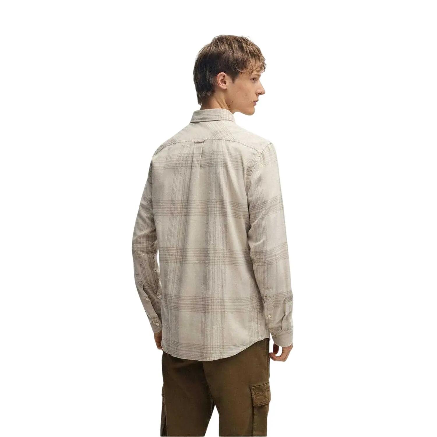 Camicia Button Down Regolare Uomo Boss Rickert_M Beige Chiaro 3/3
