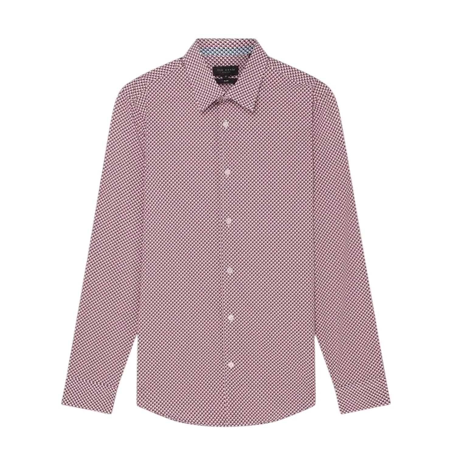 Mens Geometric Pattern Shirt (White) 2/4