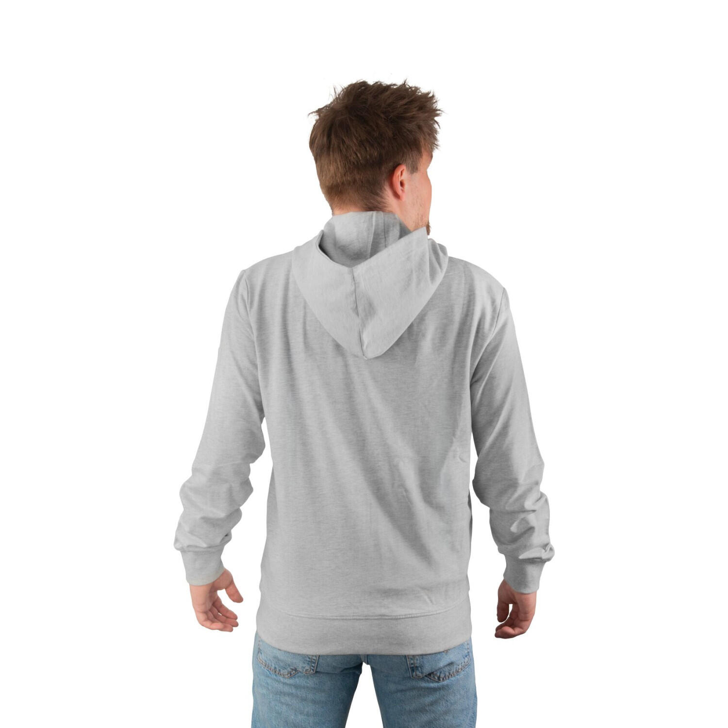 Sweat zippé à capuche homme en french terry imprimé poitrine Liam 2/3