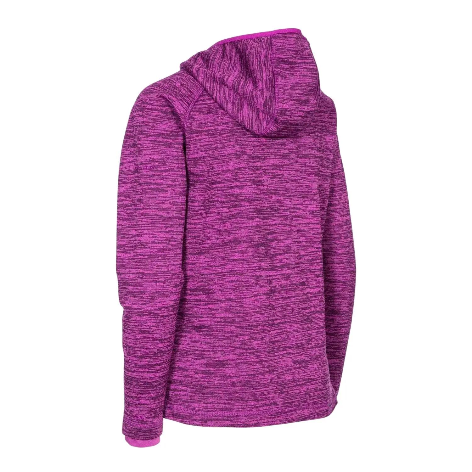 Womens/Ladies Melange Full Zip Hoodie (Purple Melange) 3/6