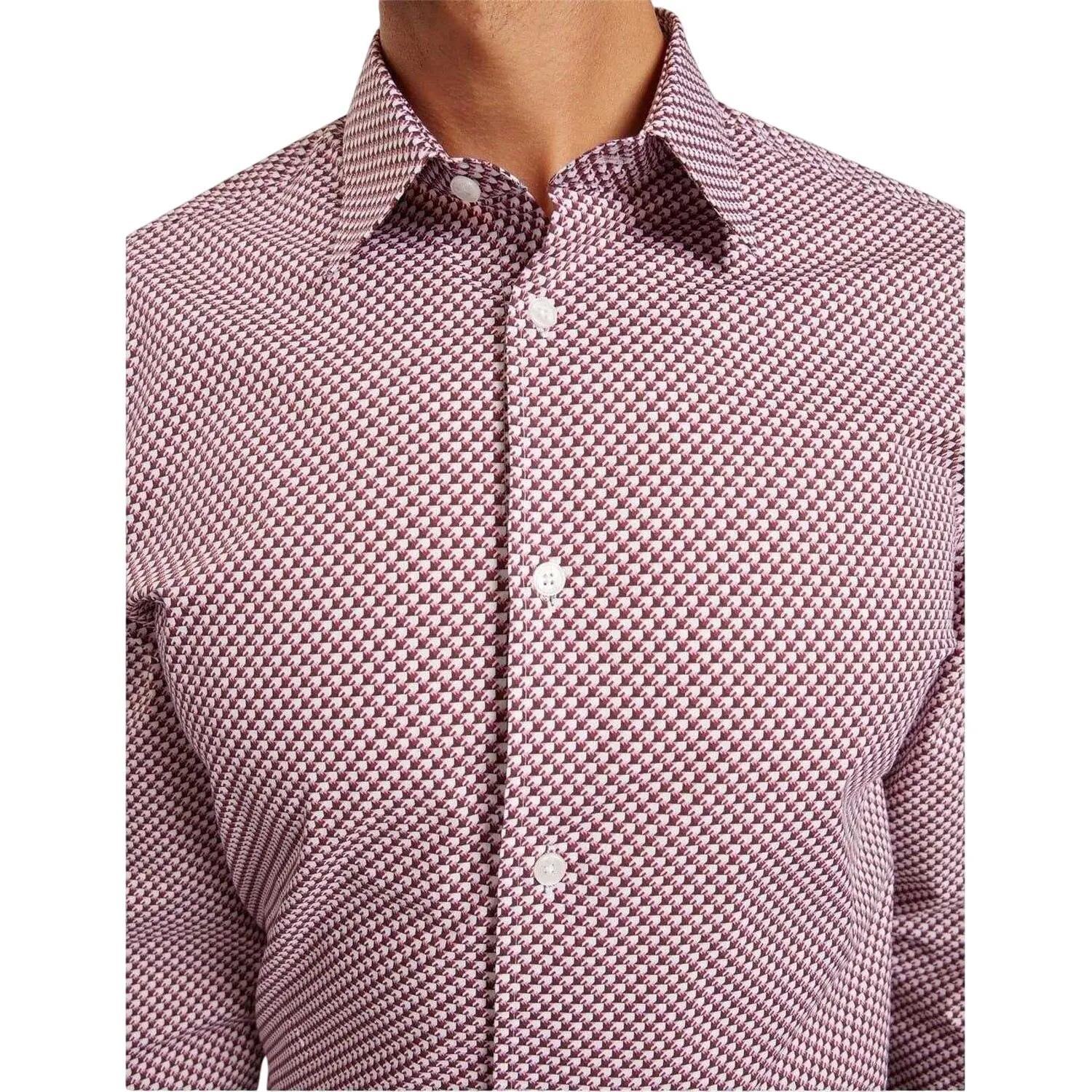 Mens Geometric Pattern Shirt (White) 4/4