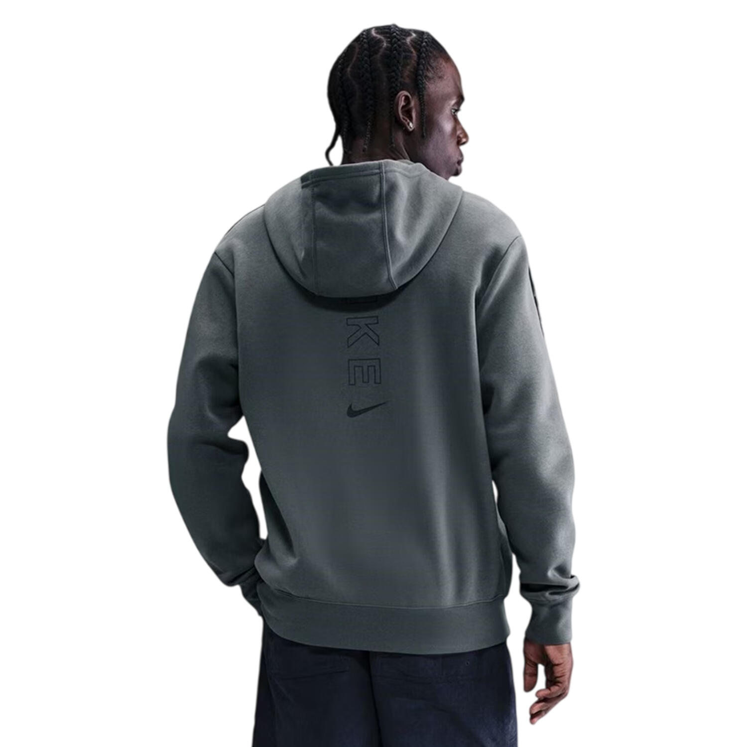 Felpa Con Cappuccio E Zip Intera Uomo Nike Move Grigio Nero 2/3