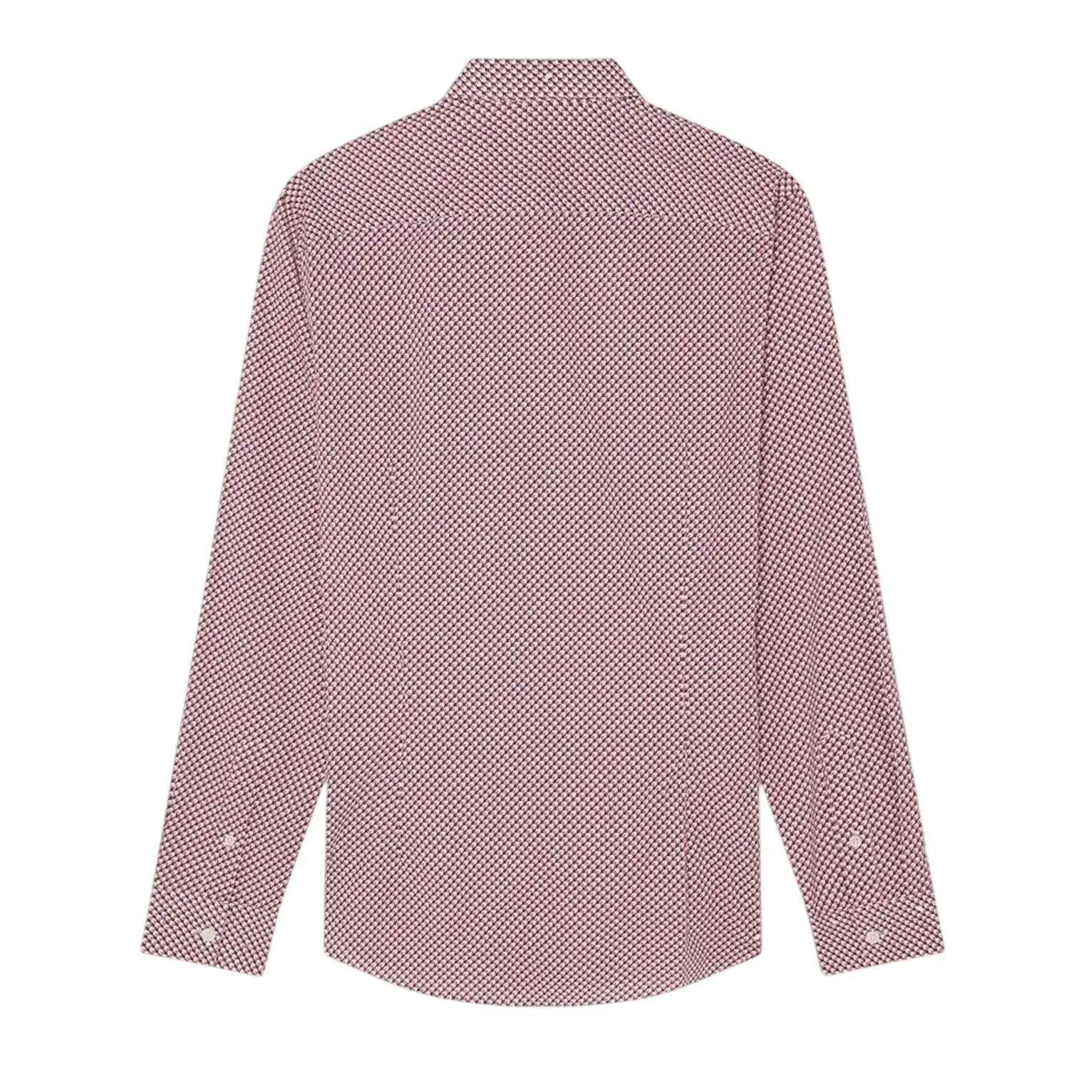 Mens Geometric Pattern Shirt (White) 3/4
