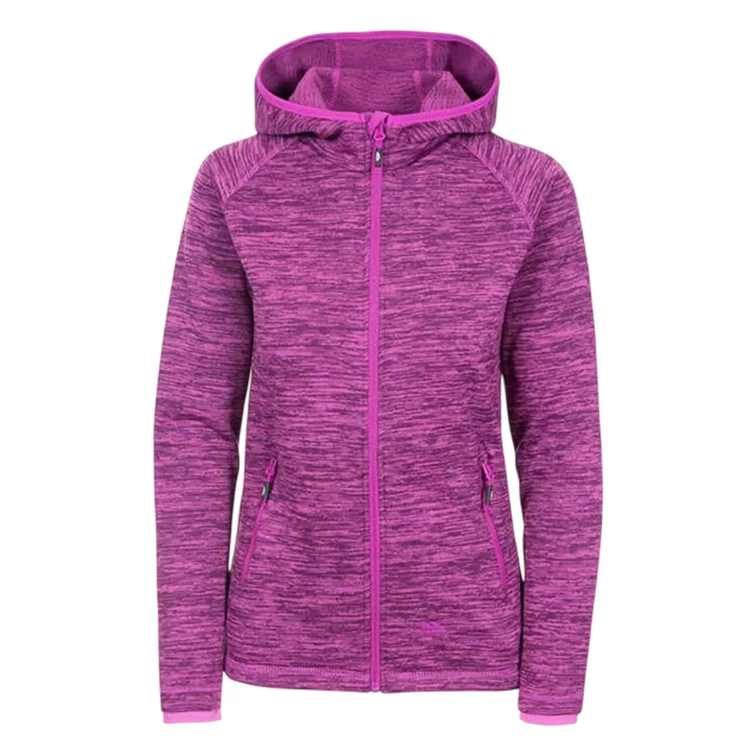 Womens/Ladies Melange Full Zip Hoodie (Purple Melange) 2/6