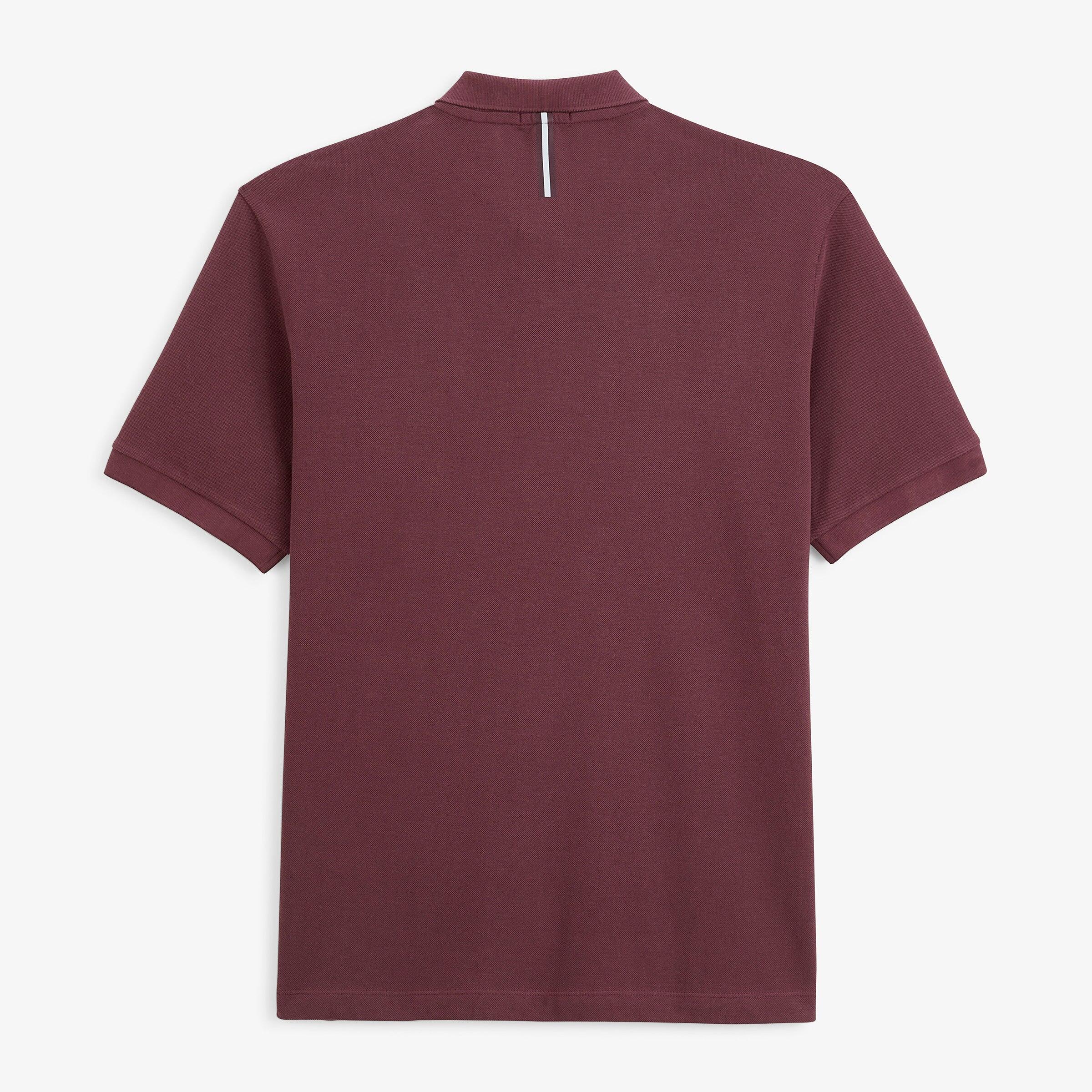 Polo piqué Lucas manches courtes en coton rouge vigne 2/4