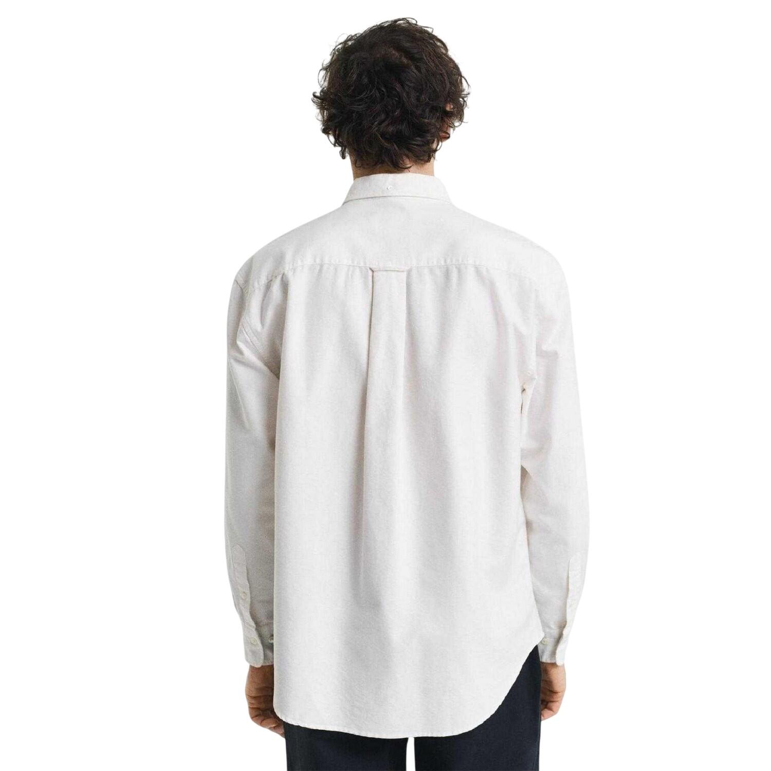Camicia Button Down Cotone Oxford Uomo Gant Heritage Crema 3/4