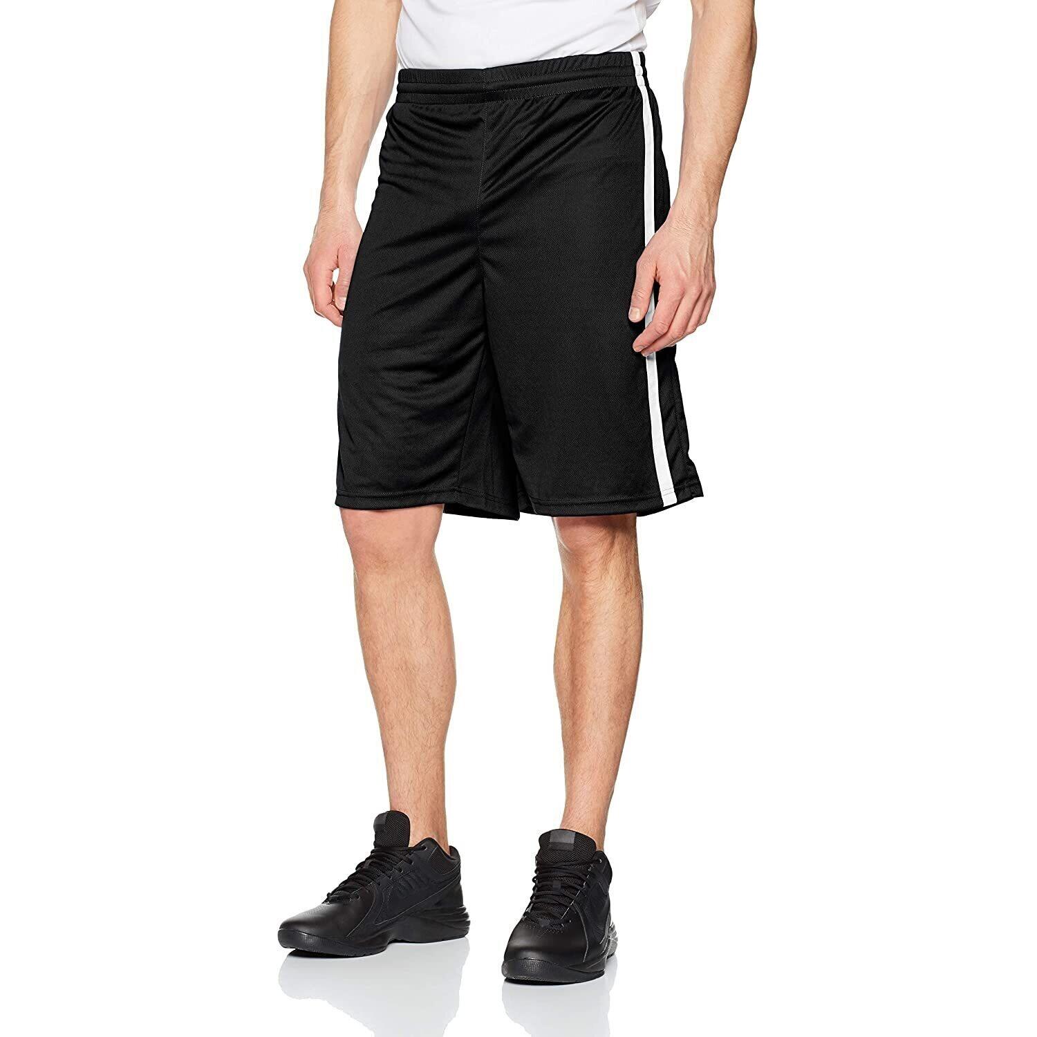 Mens Quick Dry Basketball Shorts (Black/White) 3/3