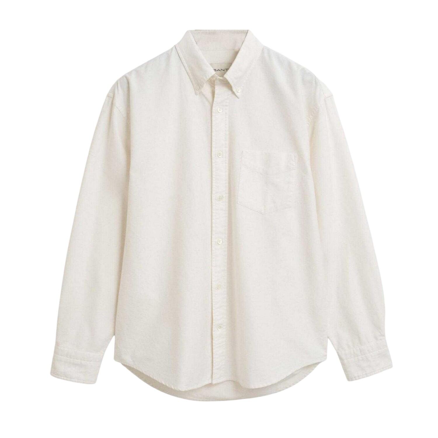 Camicia Button Down Cotone Oxford Uomo Gant Heritage Crema 2/4