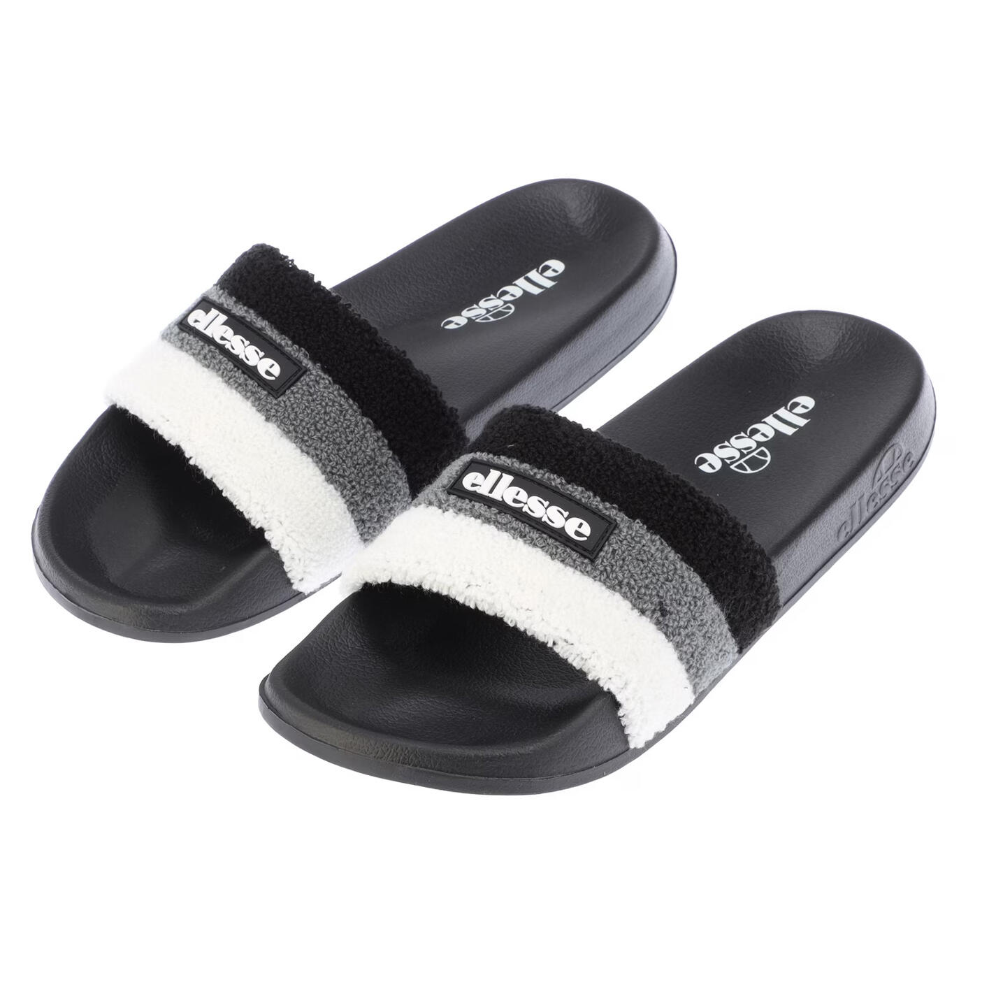 Claquettes Motif/style Triple Rayures Homme (Noir / Gris) 5/5