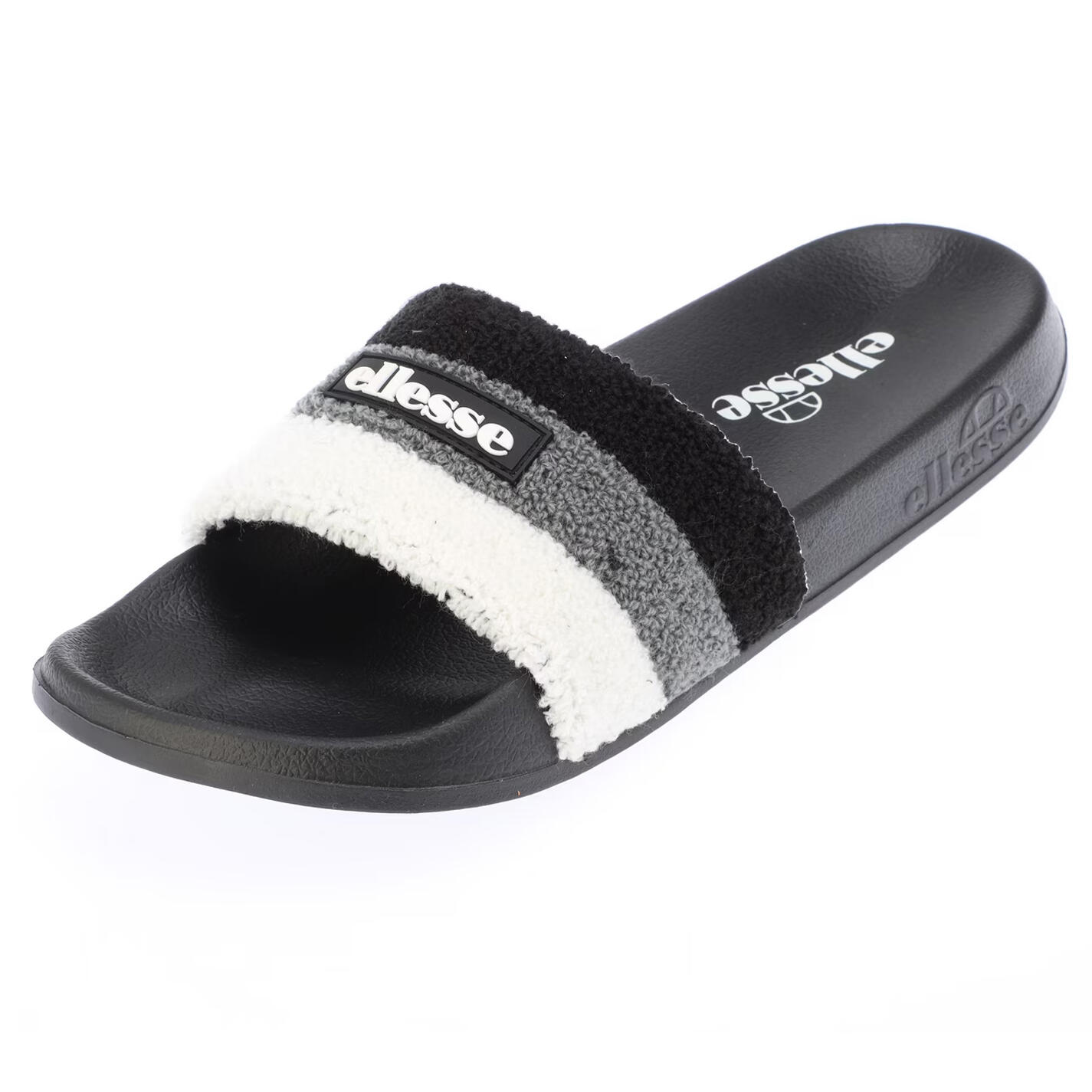 Claquettes Motif/style Triple Rayures Homme (Noir / Gris) 4/5