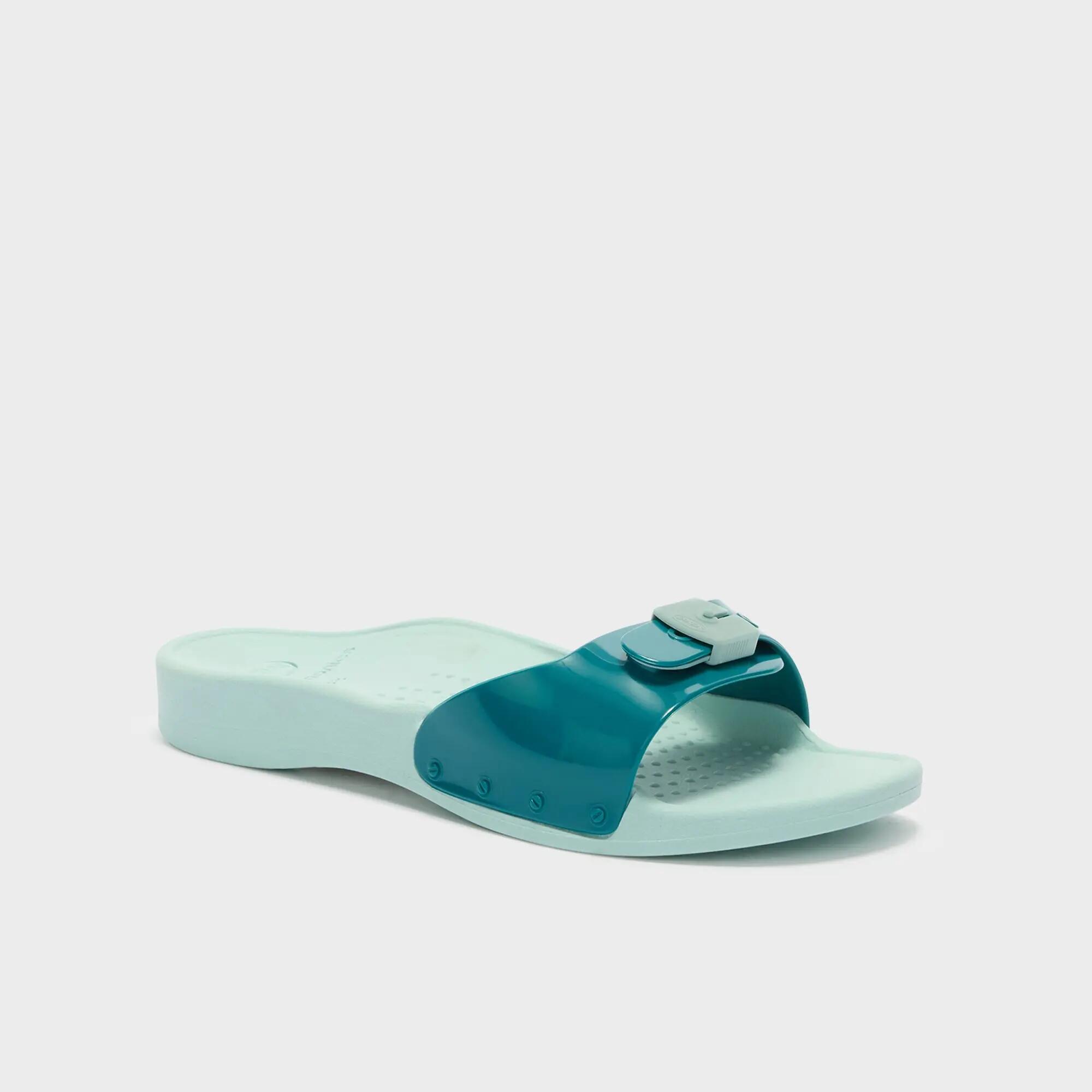 Badslippers Zwemmen dames Scholl Sun Aquablauw 2/4