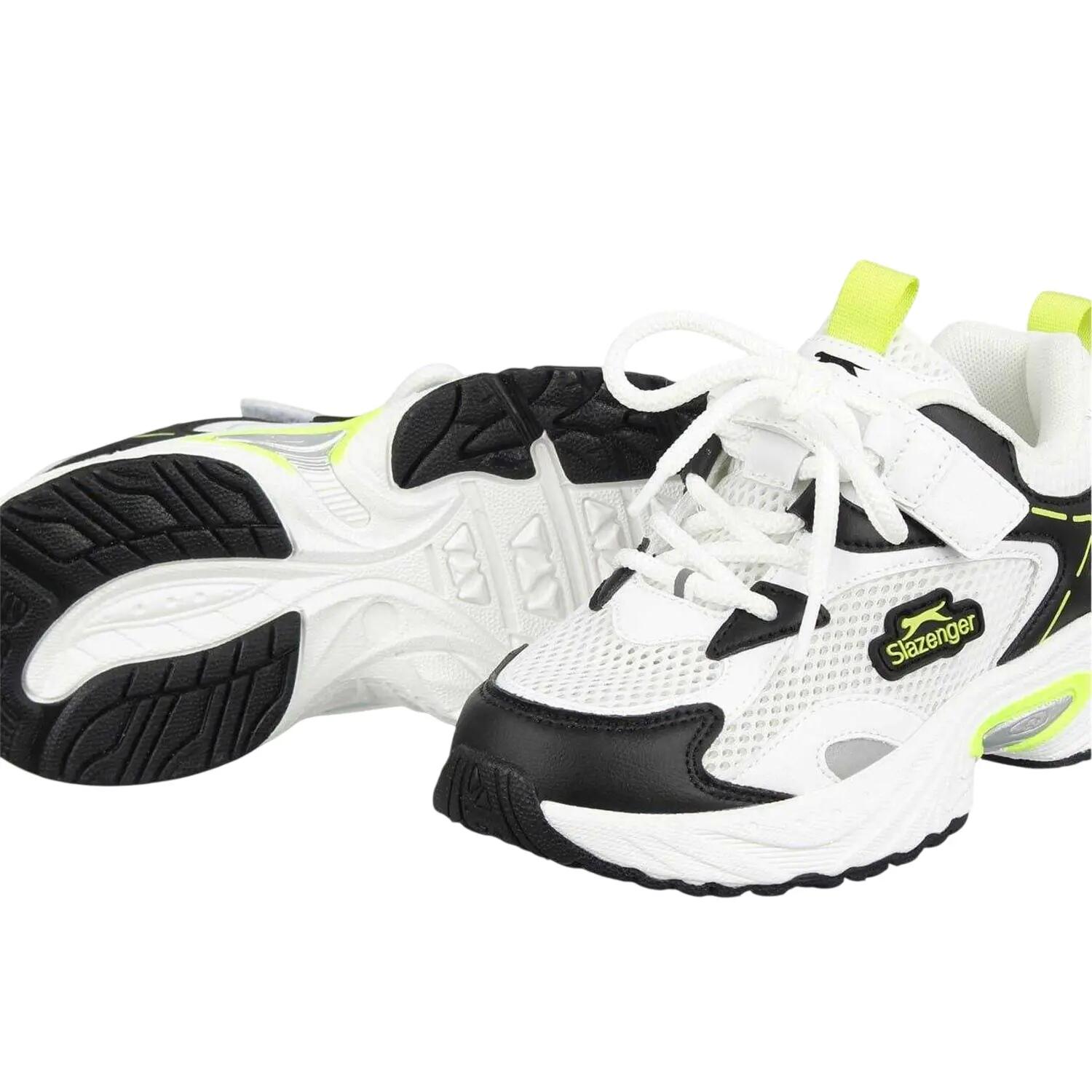 Scarpe Sportive Logo Con Lacci Bambini Slazenger Bianco Nero 4/4