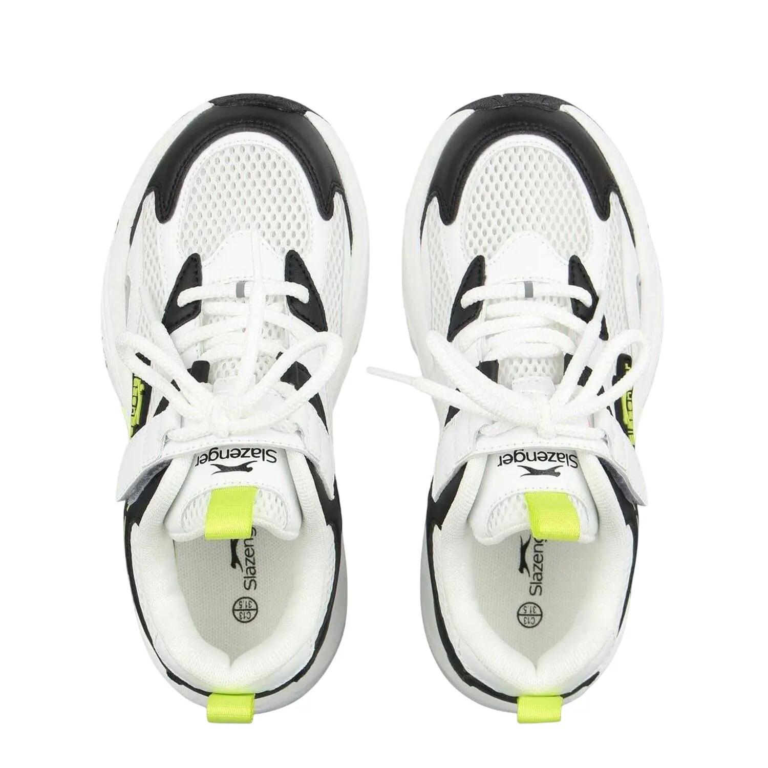 Scarpe Sportive Logo Con Lacci Bambini Slazenger Bianco Nero 3/4