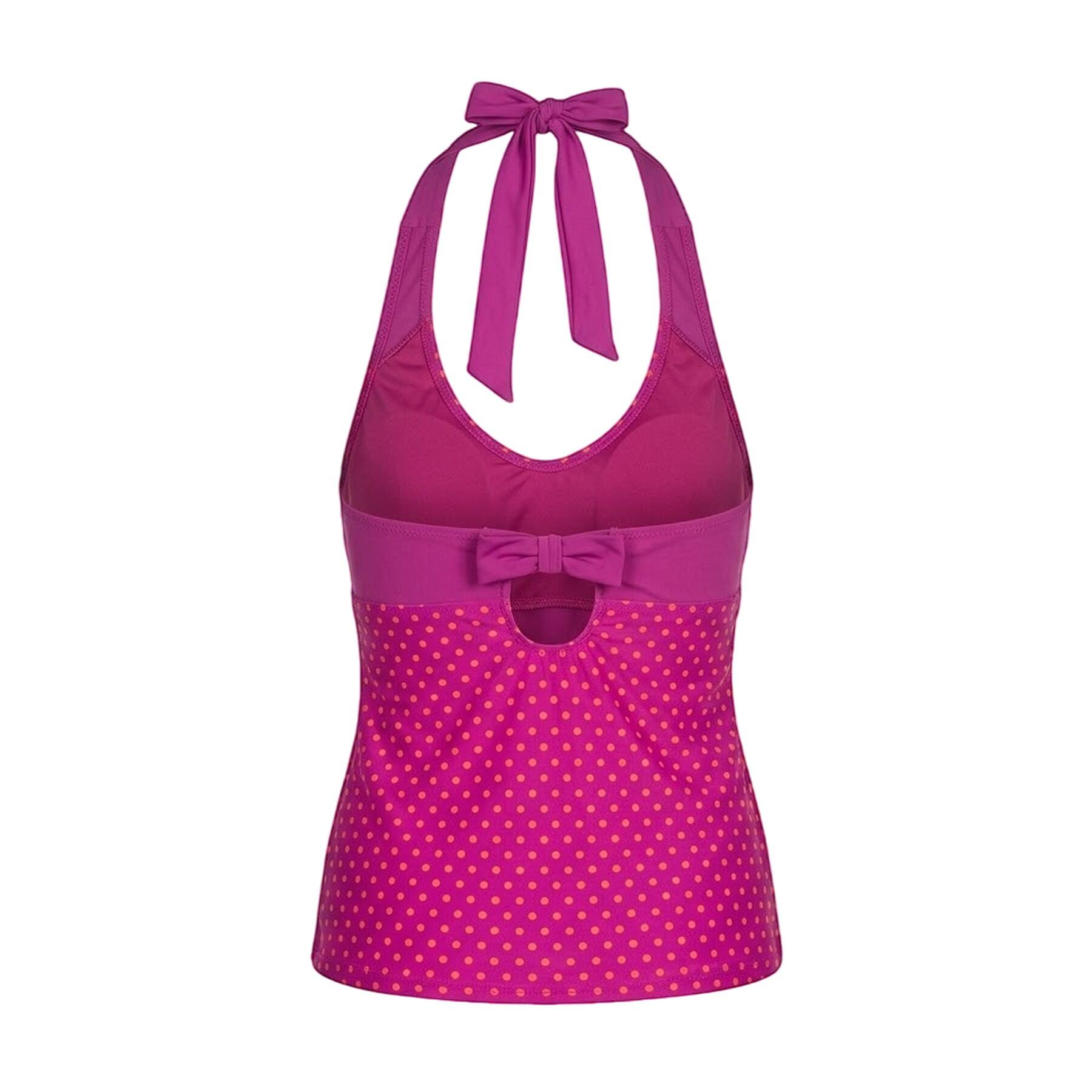 Maglia Tankini A Pois Donna Trespass Viola 3/4
