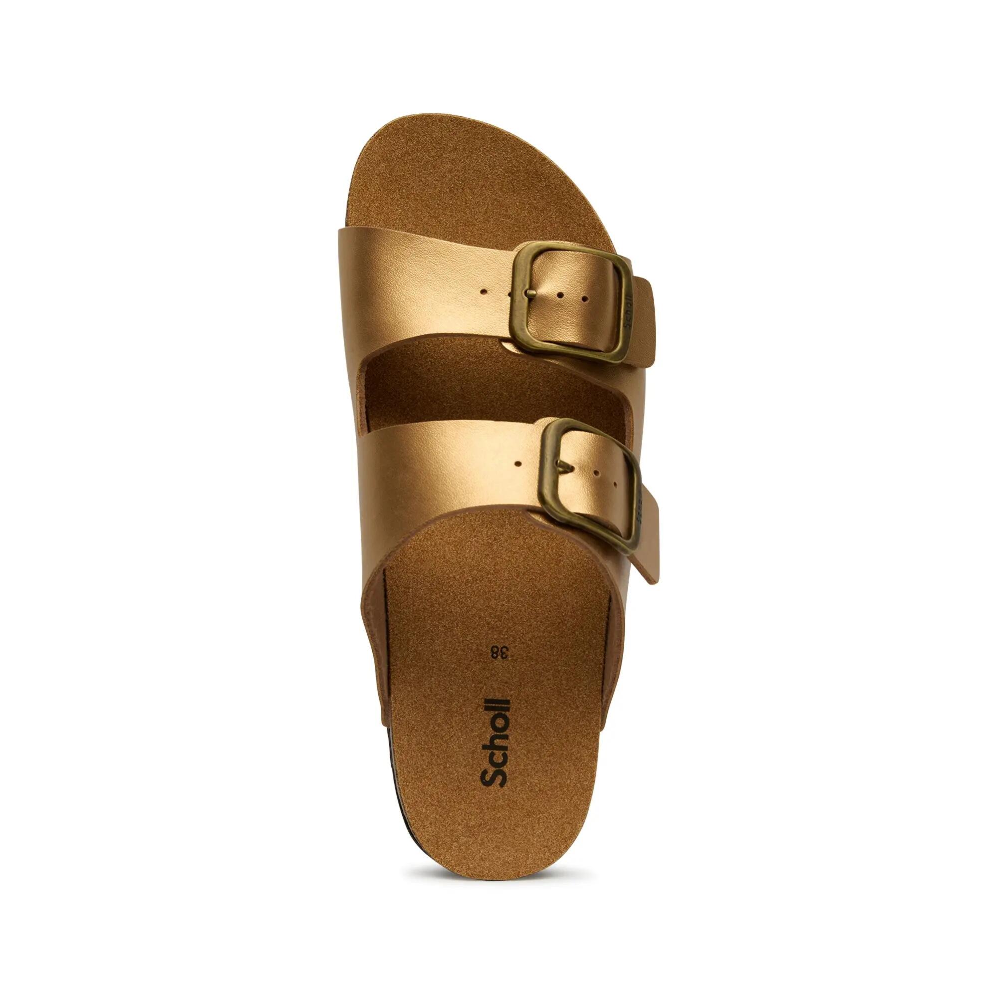 Sandálias mulher Jackie 2 Straps Castanho-bronze 3/4