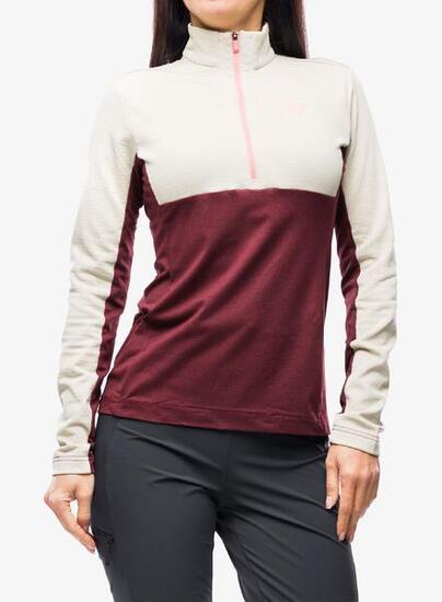 Bluza bez kaptura damska Ziener Japra - velvet red/silver beige 36
