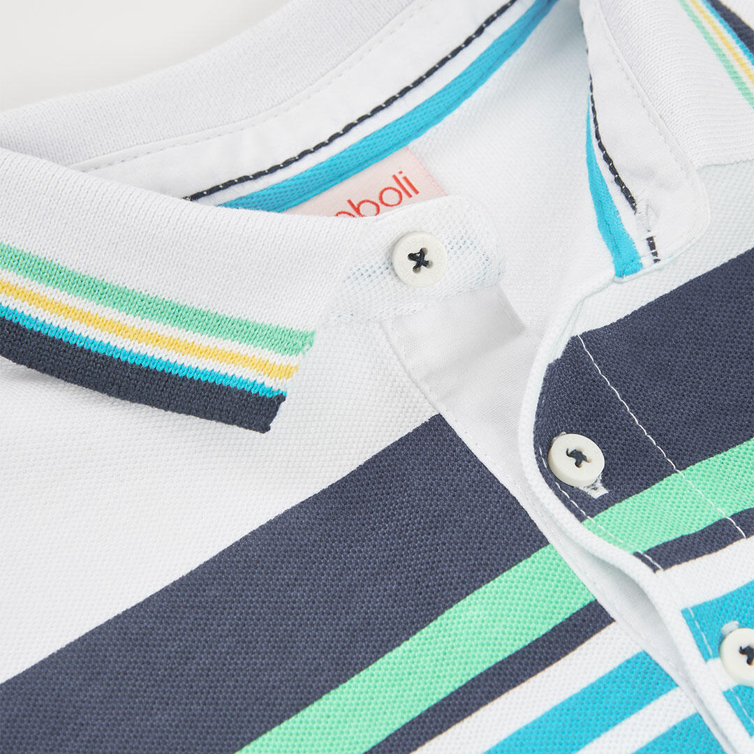 Polos de verano de tenis kids niño boboli blanco 3/4