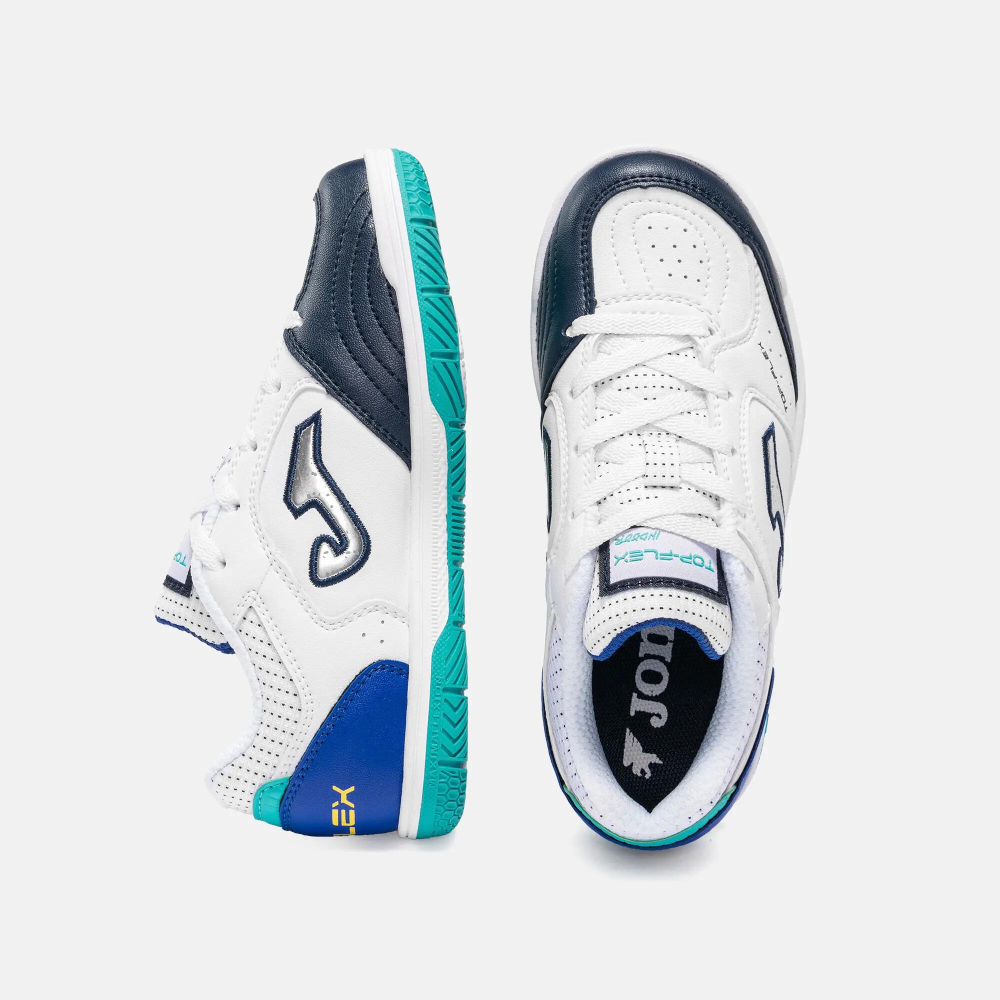 Zapatillas Fútbol Sala Niños Joma Top Flex Jr 26 IN Blanco 4/5