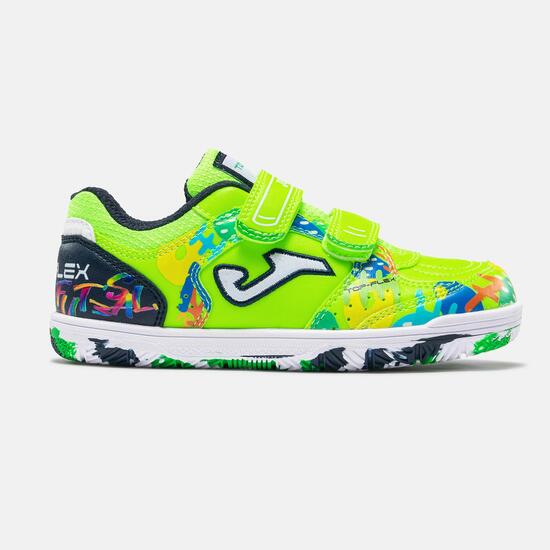 Zapatillas Fútbol Sala Niños Joma Top Flex Jr 26 IN Verde Flúor