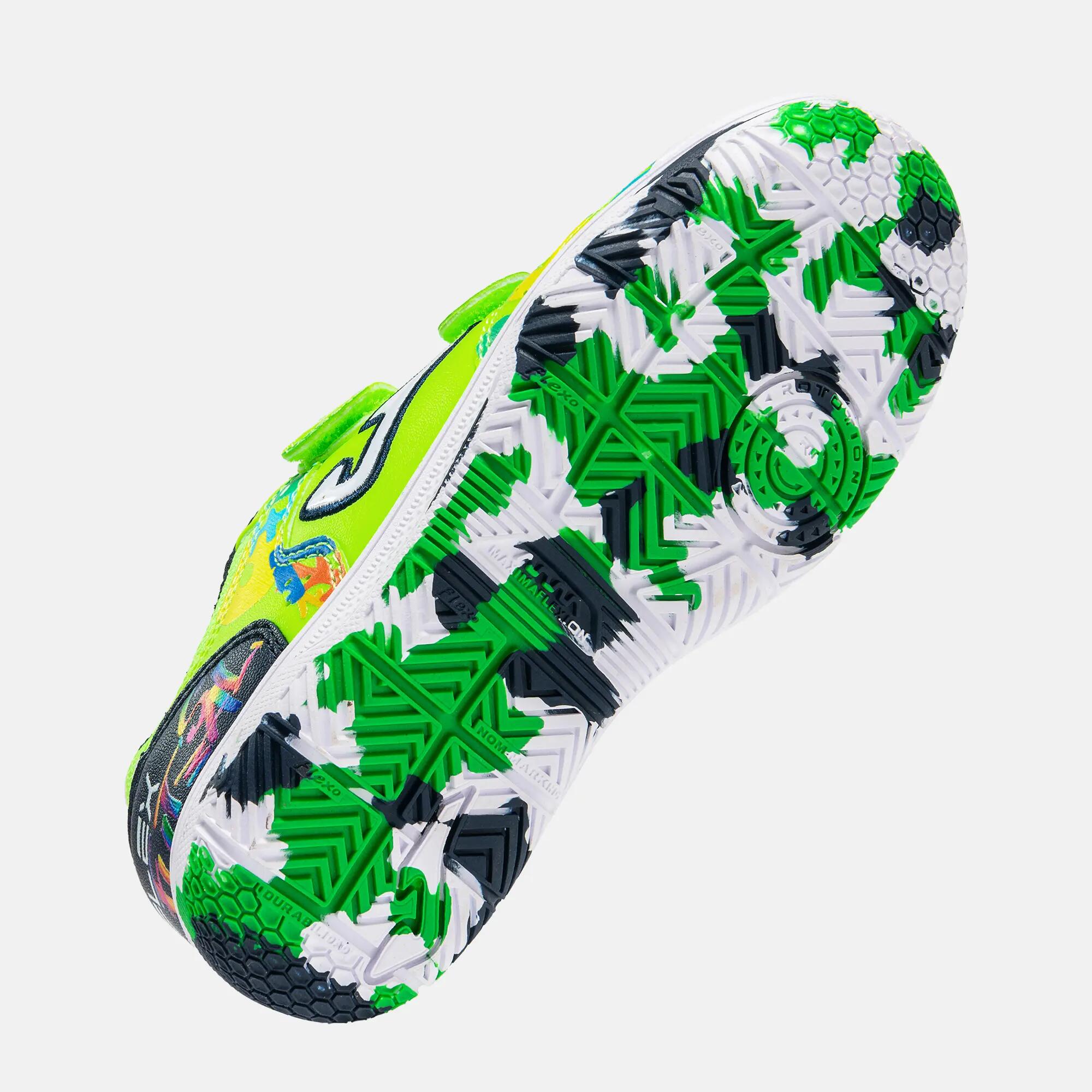 Zapatillas Fútbol Sala Niños Joma Top Flex Jr 26 IN Verde Flúor 5/5