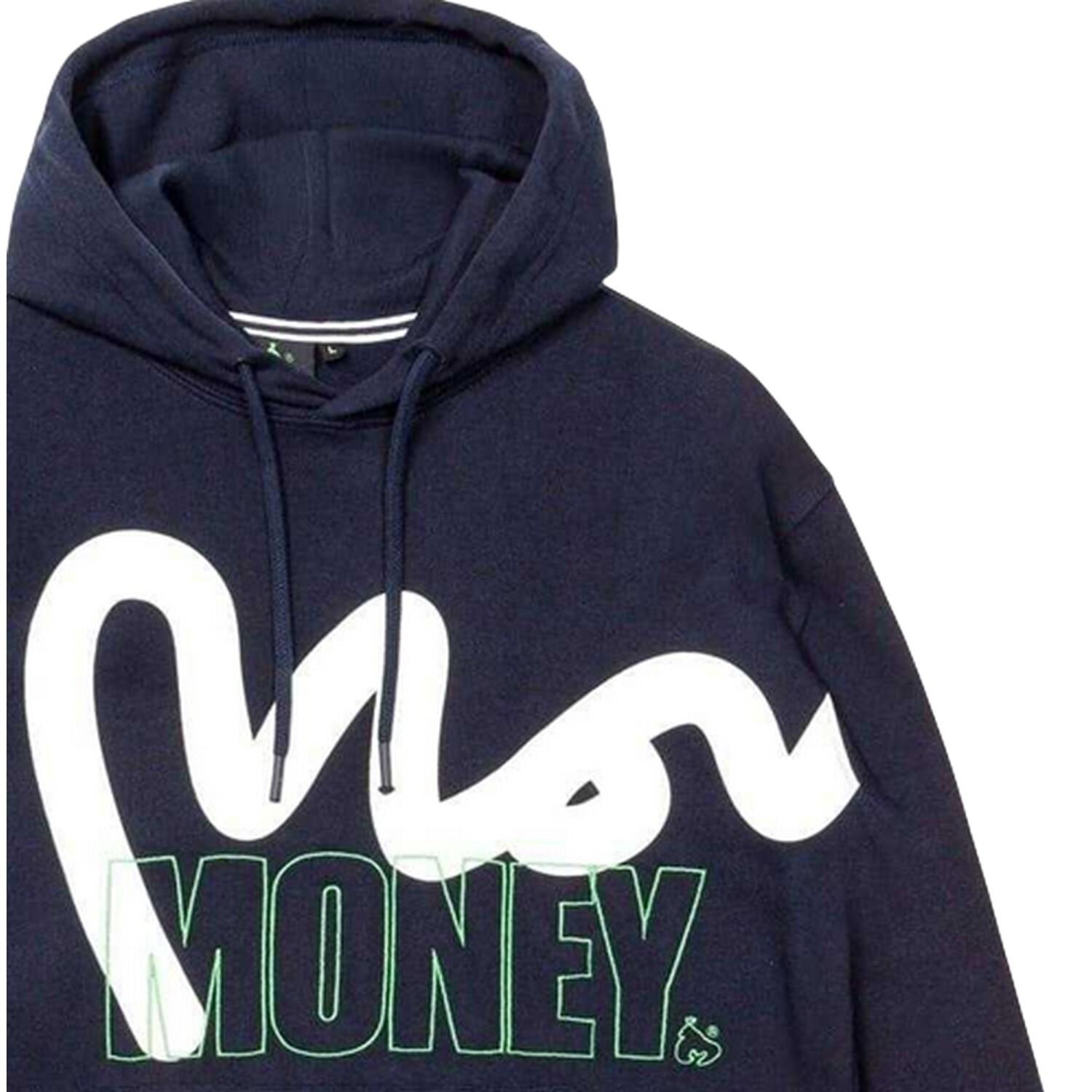 Felpa Con Cappuccio Stencil Uomo Money Block Blu Navy 4/4