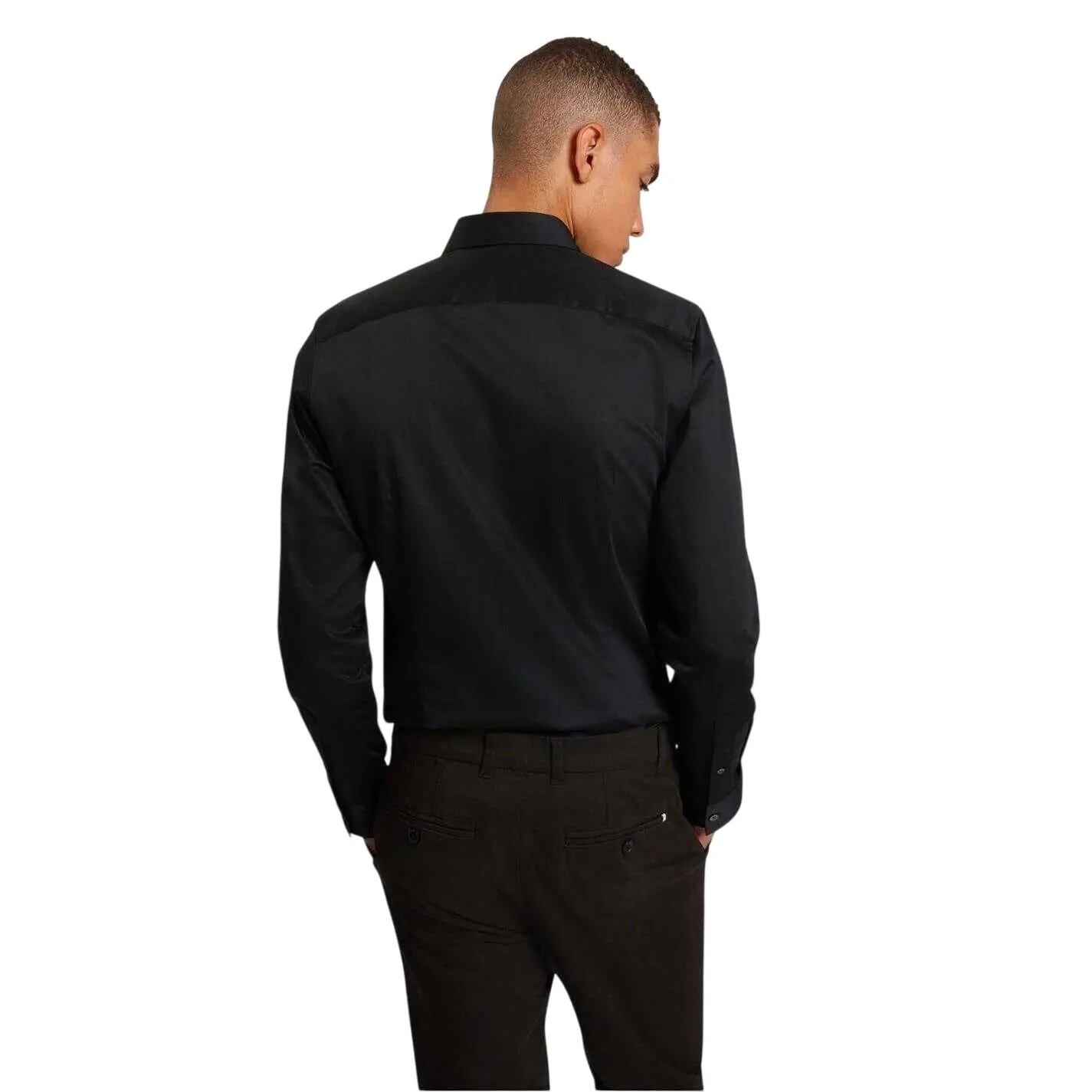 Mens Oxford Collared LongSleeved Shirt (Navy) 4/4