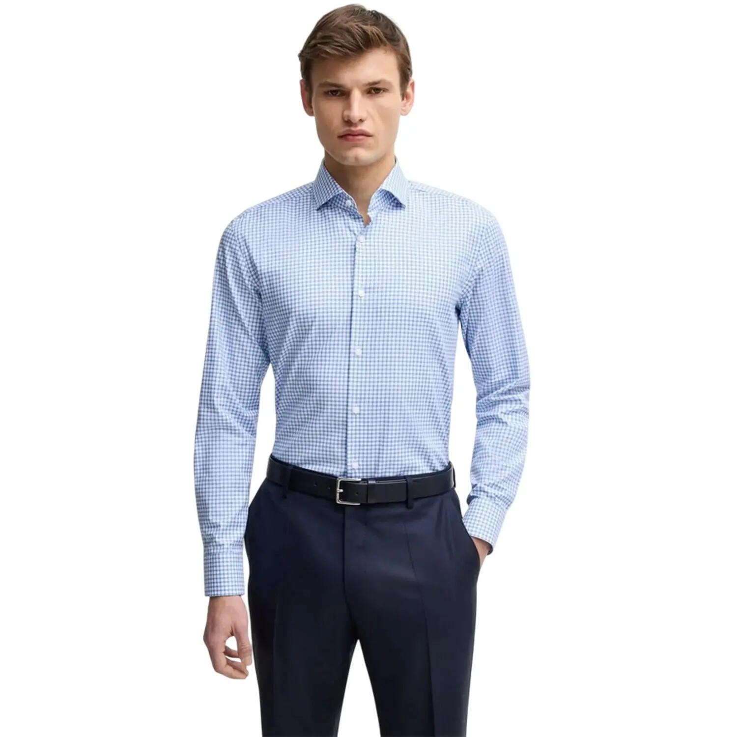 HHank Camicia Uomo Boss H-Hank Blu Pastello 5/5