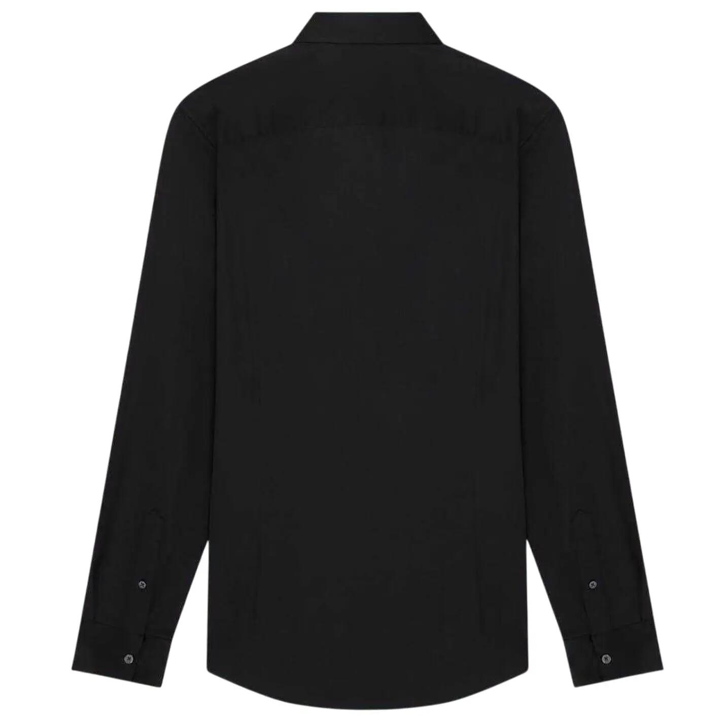 Mens Oxford Collared LongSleeved Shirt (Navy) 3/4