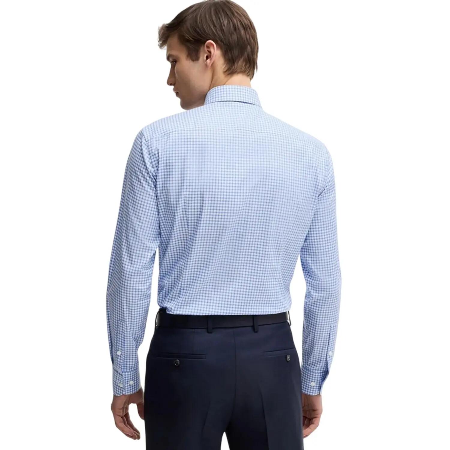HHank Camicia Uomo Boss H-Hank Blu Pastello 3/5