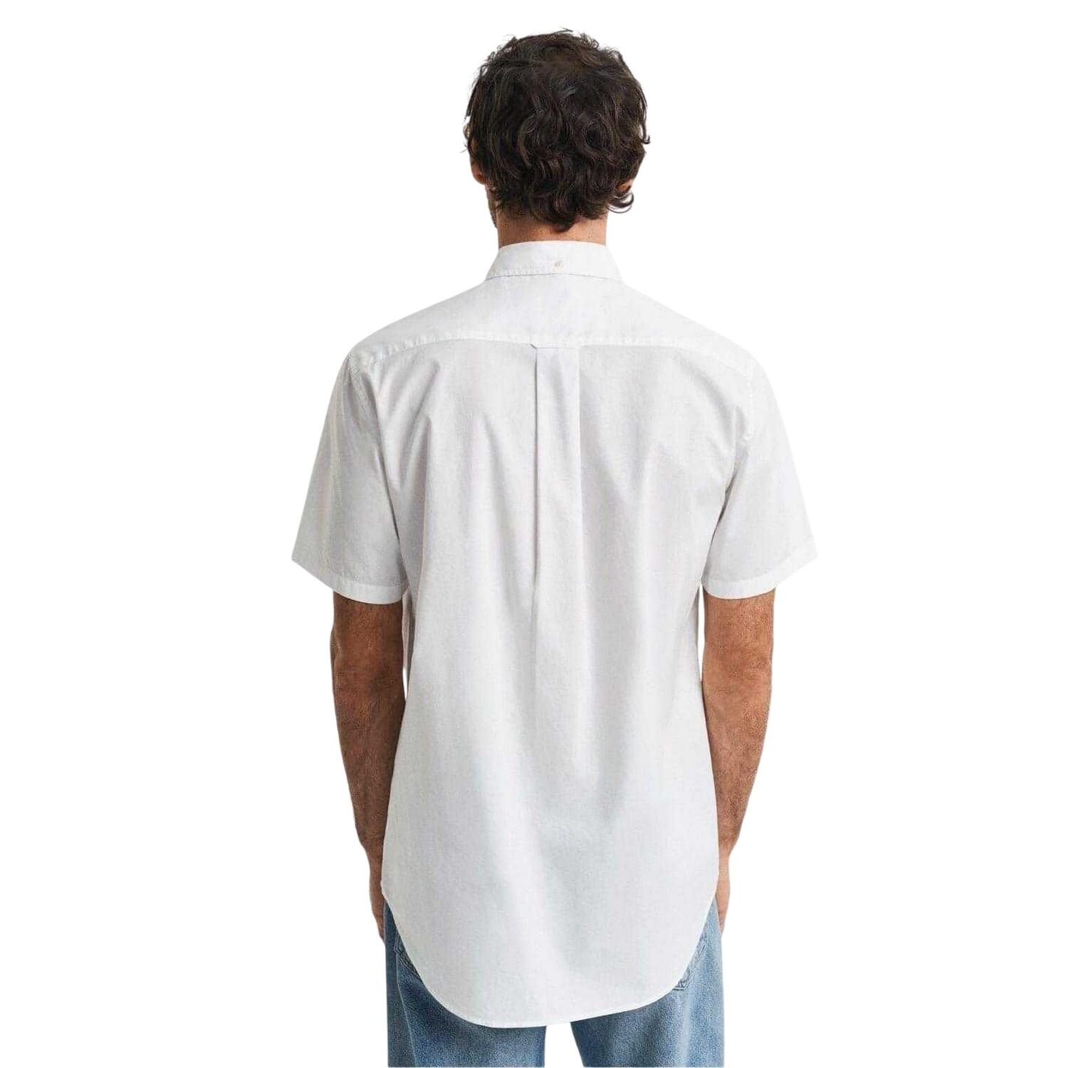 Camicia Classico Popeline Maniche Corte Uomo Gant Bianco 3/3