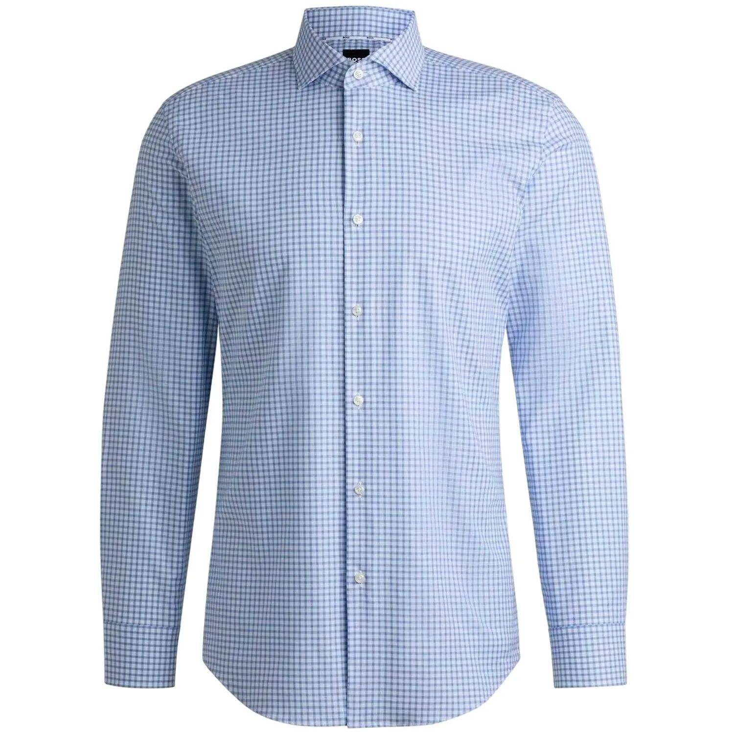 HHank Camicia Uomo Boss H-Hank Blu Pastello 2/5