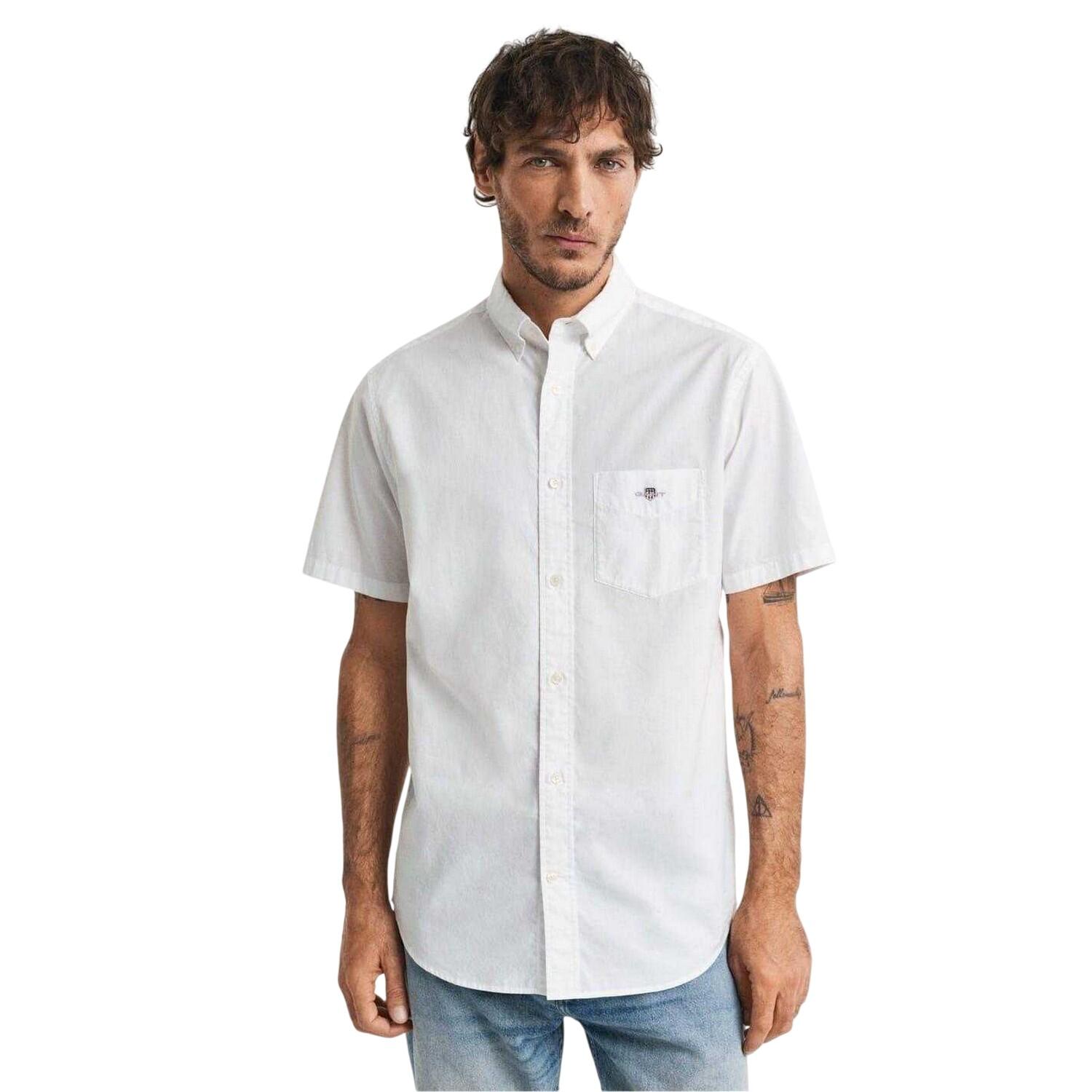 Camicia Classico Popeline Maniche Corte Uomo Gant Bianco 2/3