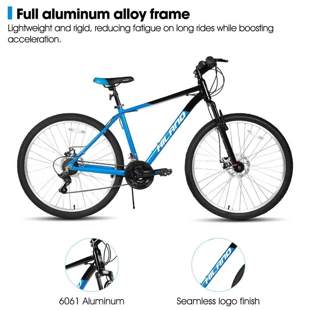 Femme Homme VTT 26/27,5/29 pouces 18 Vitesses Cadre Aluminium Disque 2/5