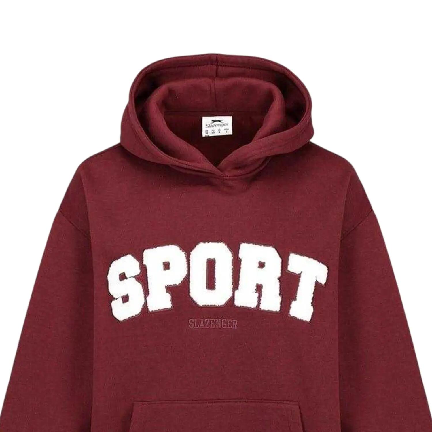Felpa Con Cappuccio Donna Slazenger Sport Borgogna 3/3