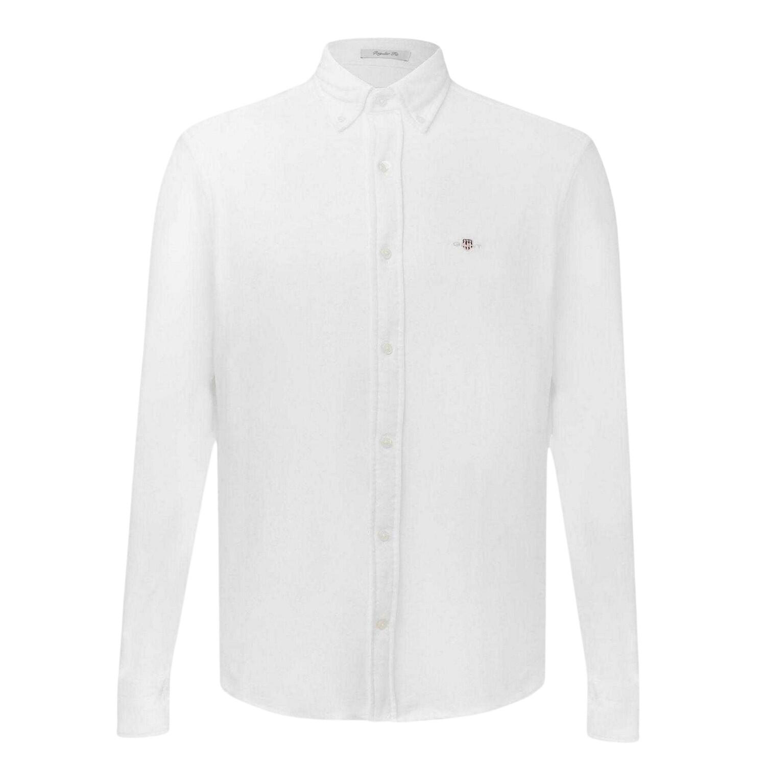 Camicia Regolare Piqué Manica Lunga Uomo Gant Bianco 2/4