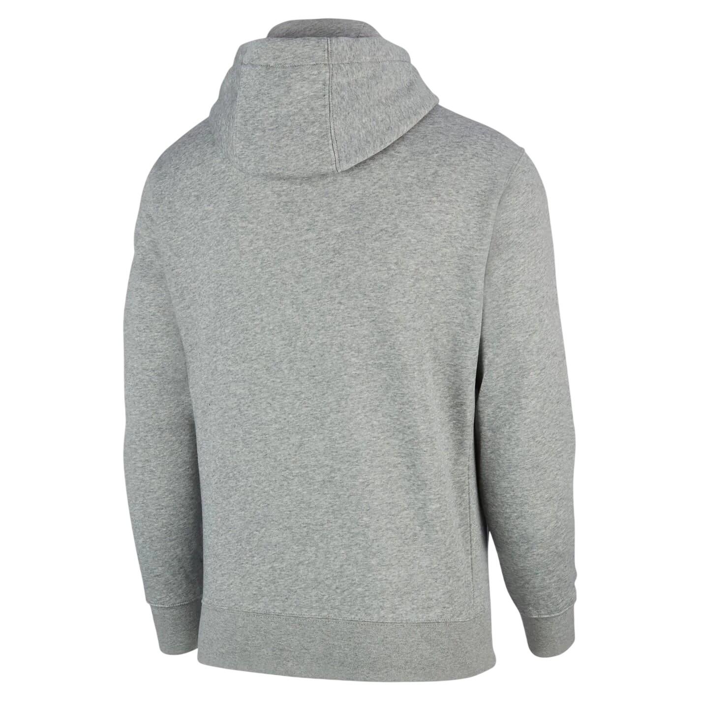 Felpa Con Cappuccio E Zip Intera Uomo Nike Sportswear Club Grigio 3/4