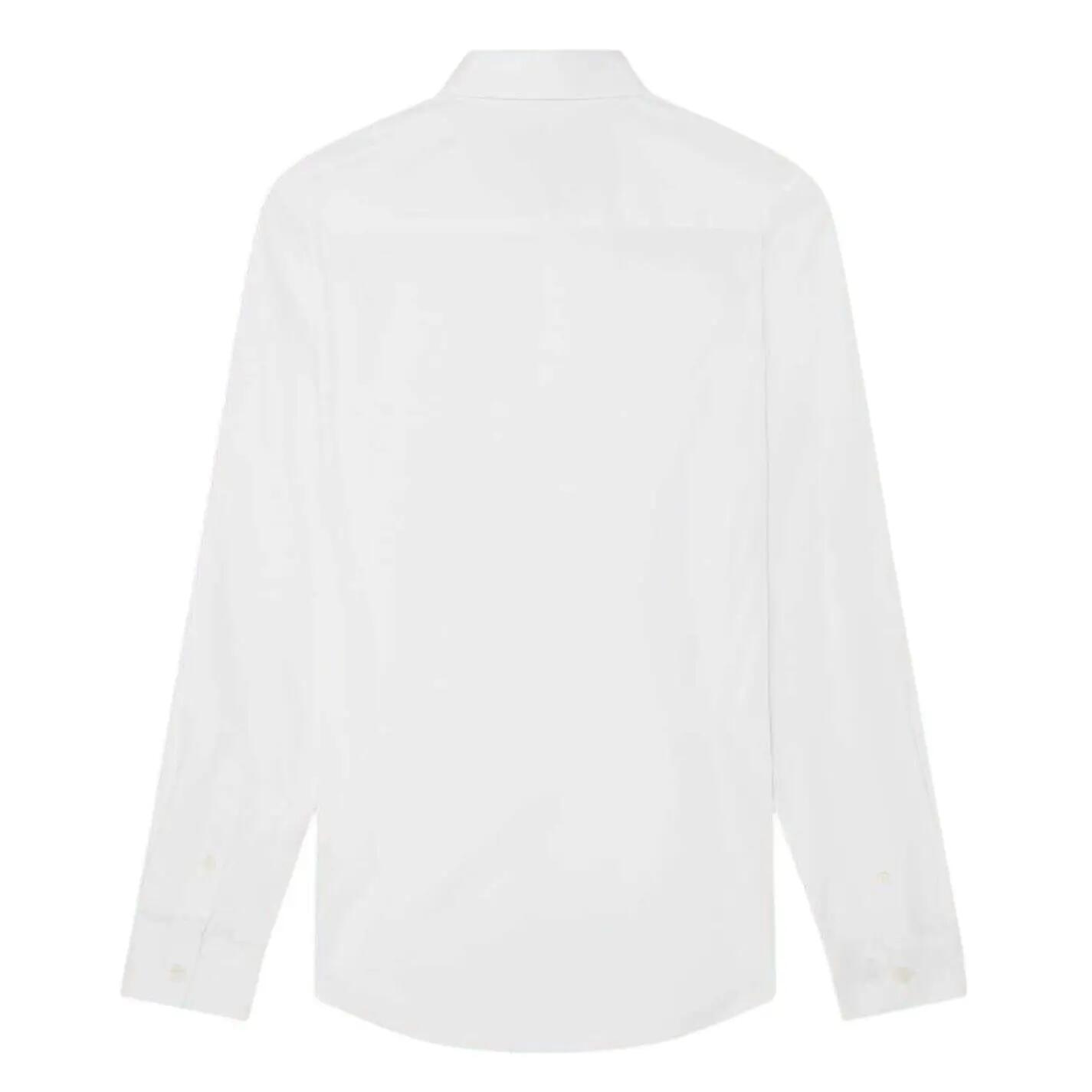 Mens Oxford Collared LongSleeved Shirt (White) 3/4