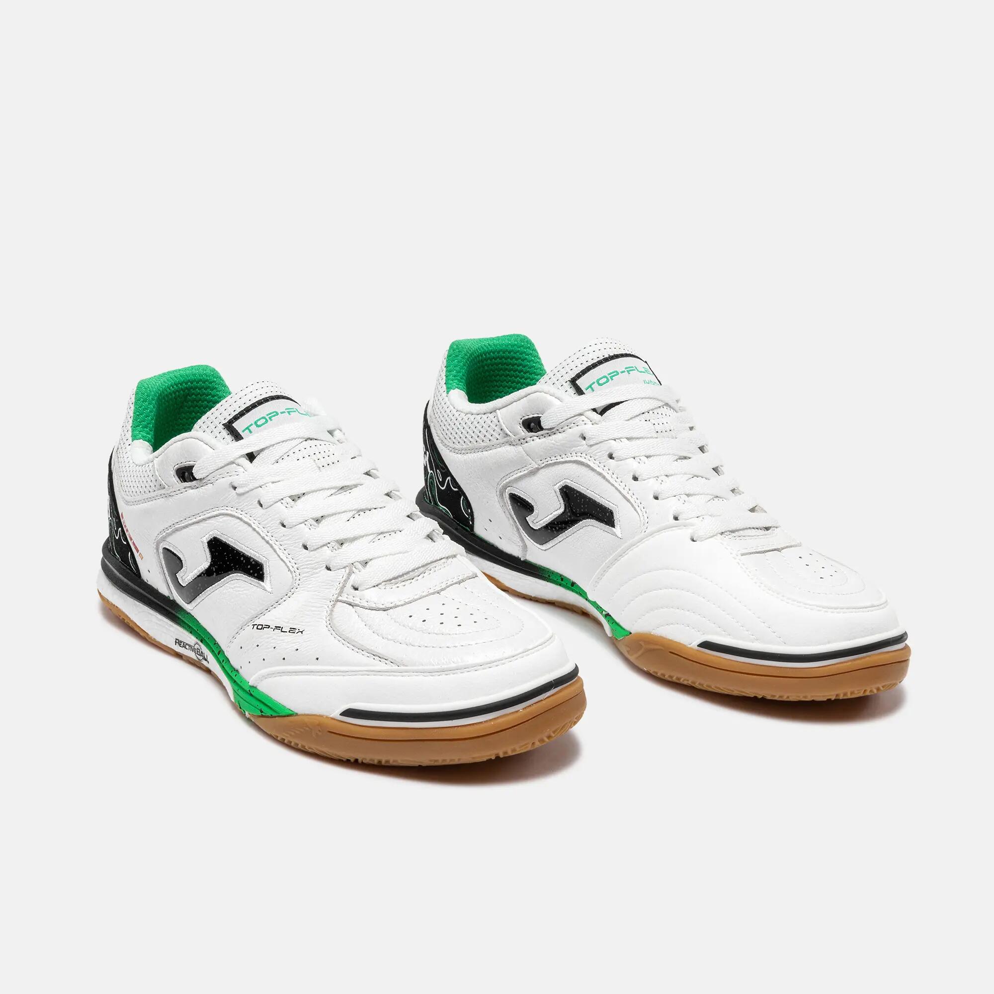 scarpino - futsal - da uomo - in pelle, indoor rebound - top flex 2632 - bianco 2/5