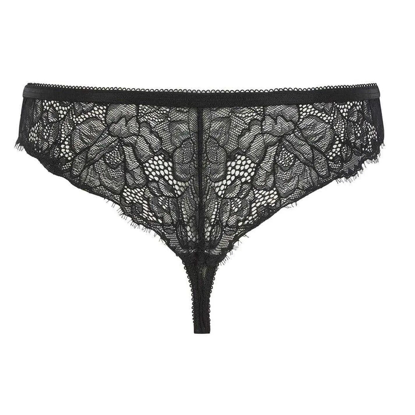 "Etta" Thong für , Spitze Damen Samtschwarz 2/3