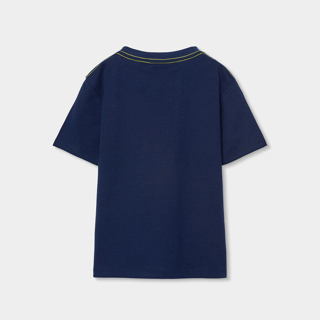 Camiseta niño algodón azul marino león 2/4