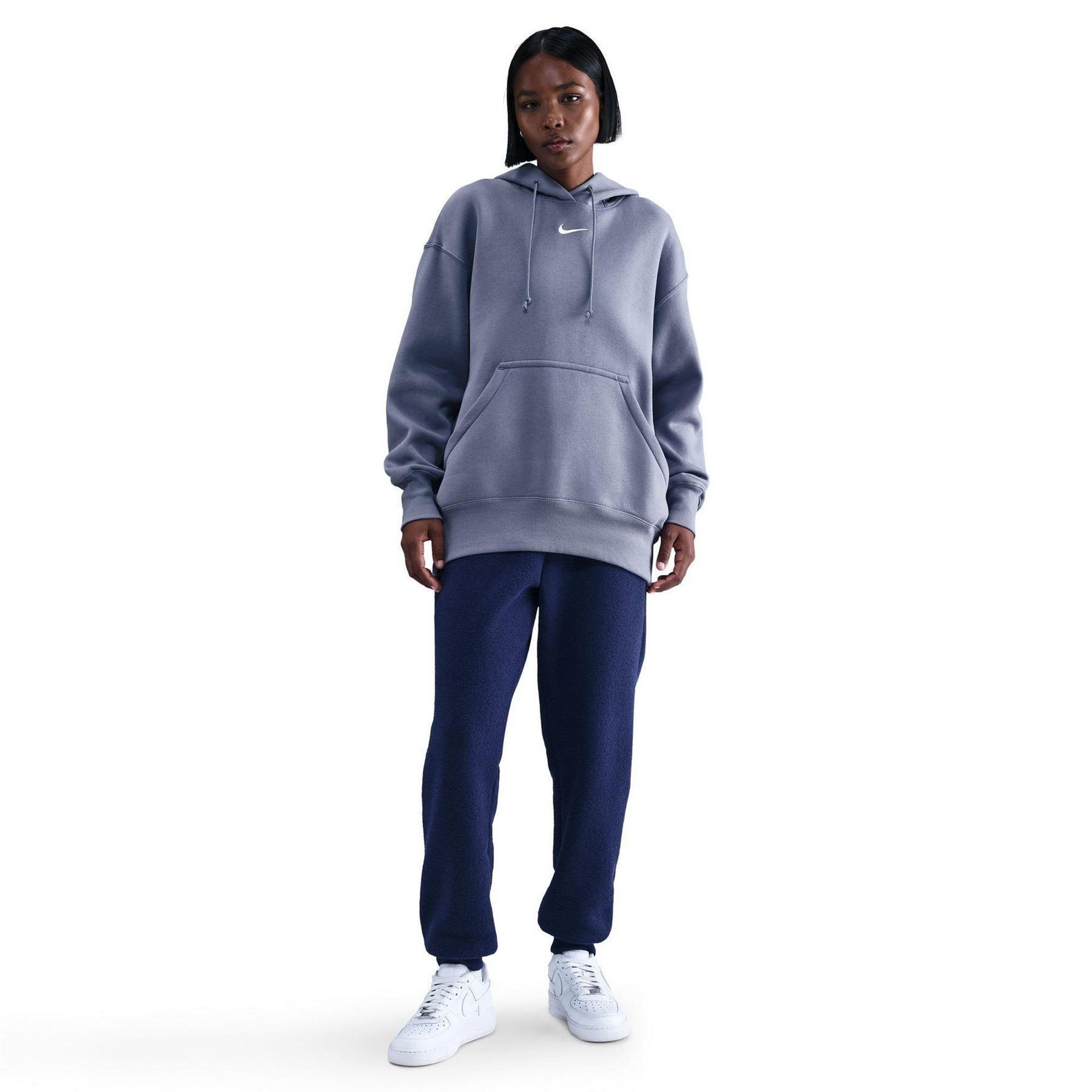 Kapuzenpullover für , Zum Überziehen, Fleece, Übergroß Damen Indigoblau 3/6