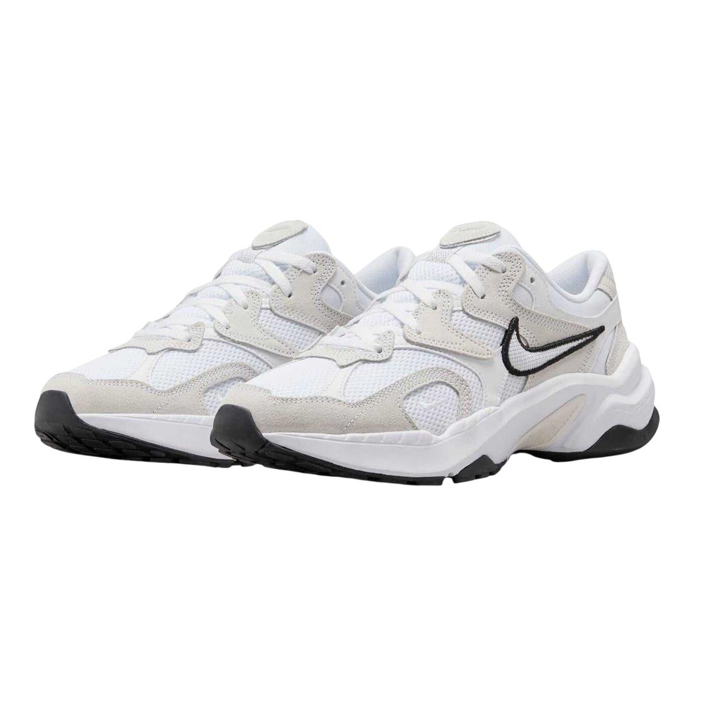 Womens/Ladies Al8 Suede Chunky Sole Trainers (White/Black) 4/4