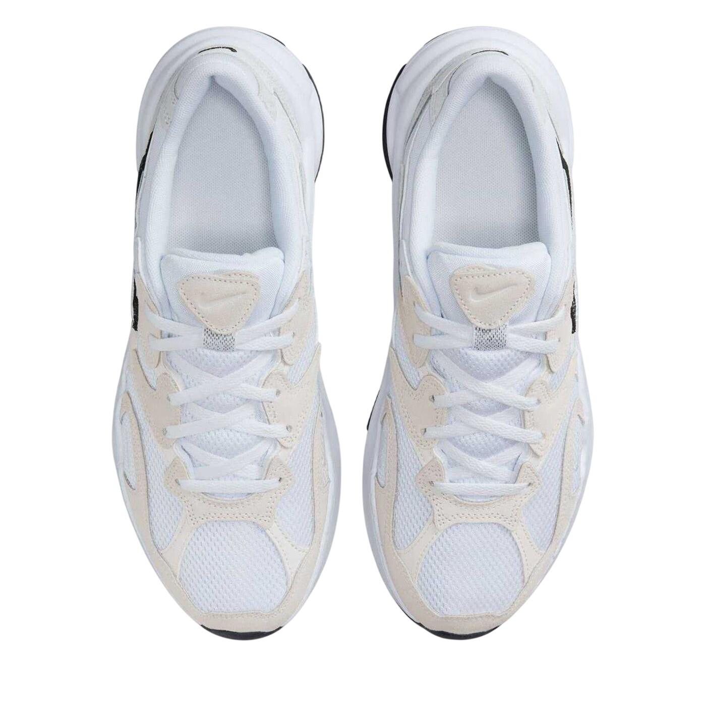Womens/Ladies Al8 Suede Chunky Sole Trainers (White/Black) 3/4