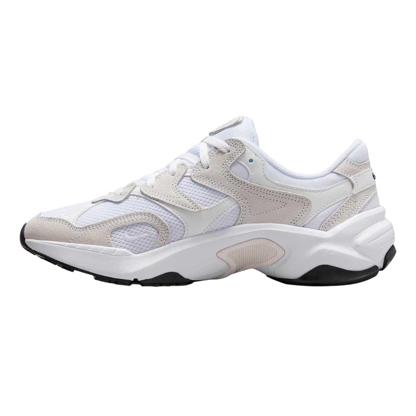 Womens/Ladies Al8 Suede Chunky Sole Trainers (White/Black) 2/4
