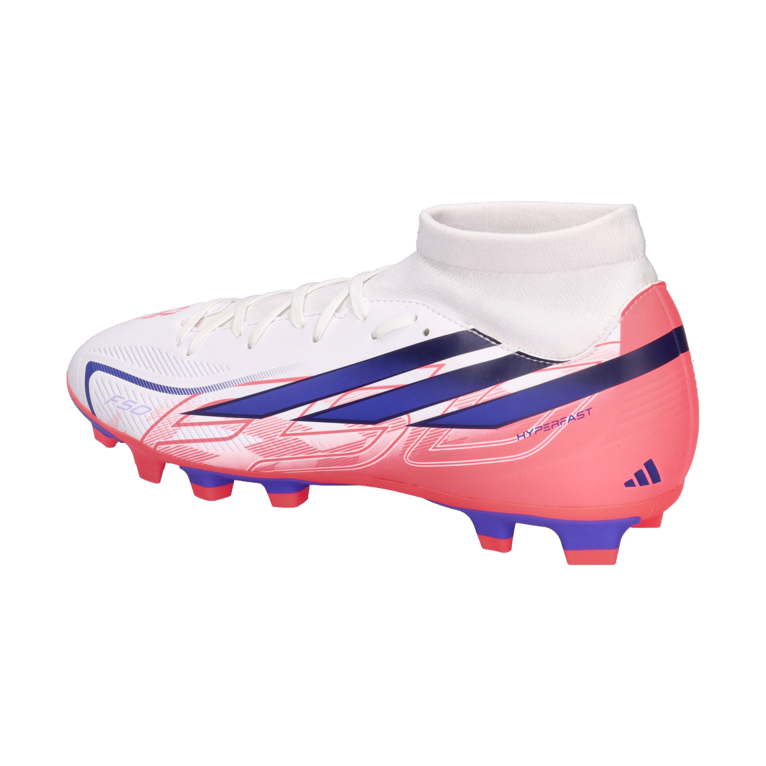 Scarpe calcio adidas f50 hyperfast club mid - bianco 10/14