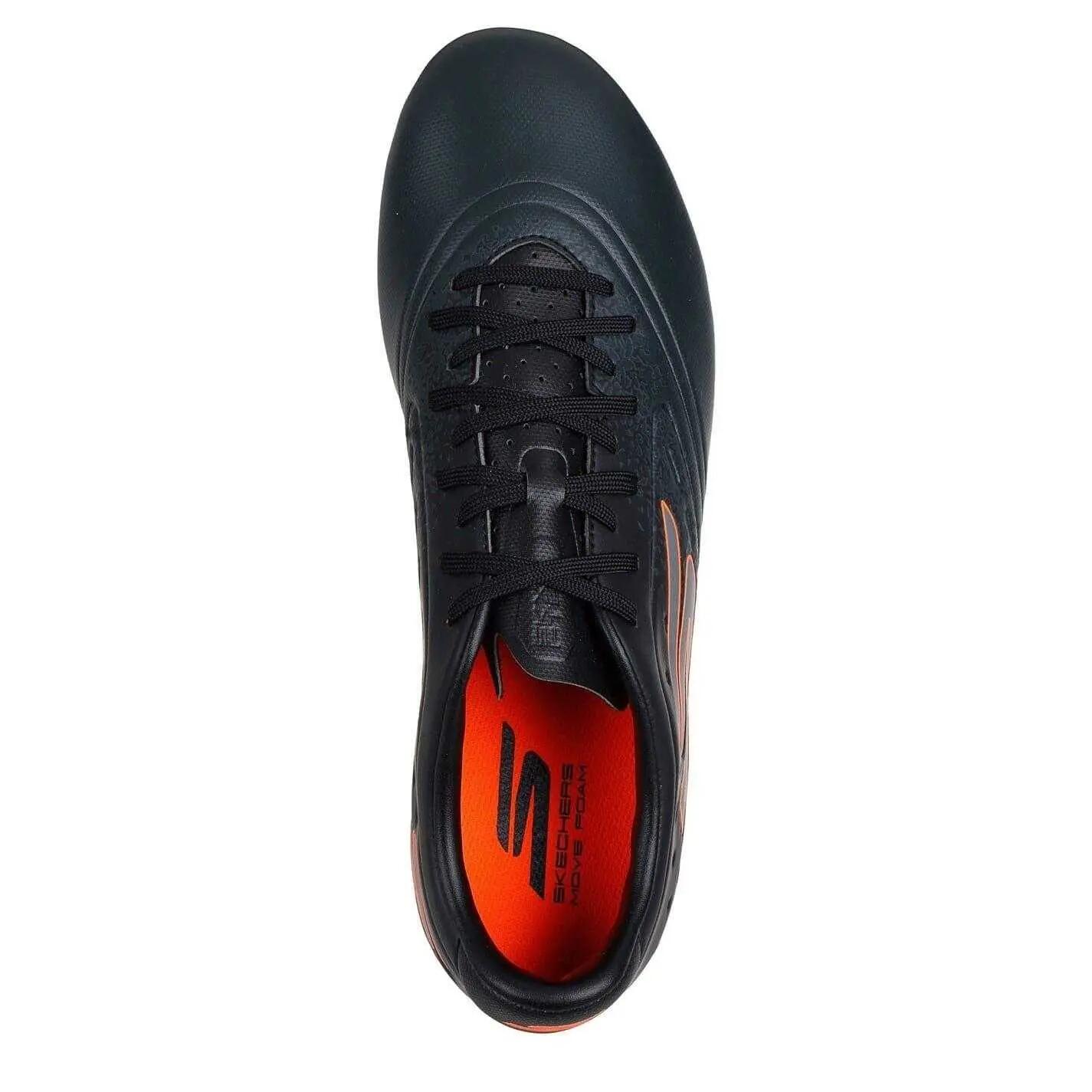Fußballschuhe mit festem Boden für Damen Unisex Herren Schwarz/Orange 3/6
