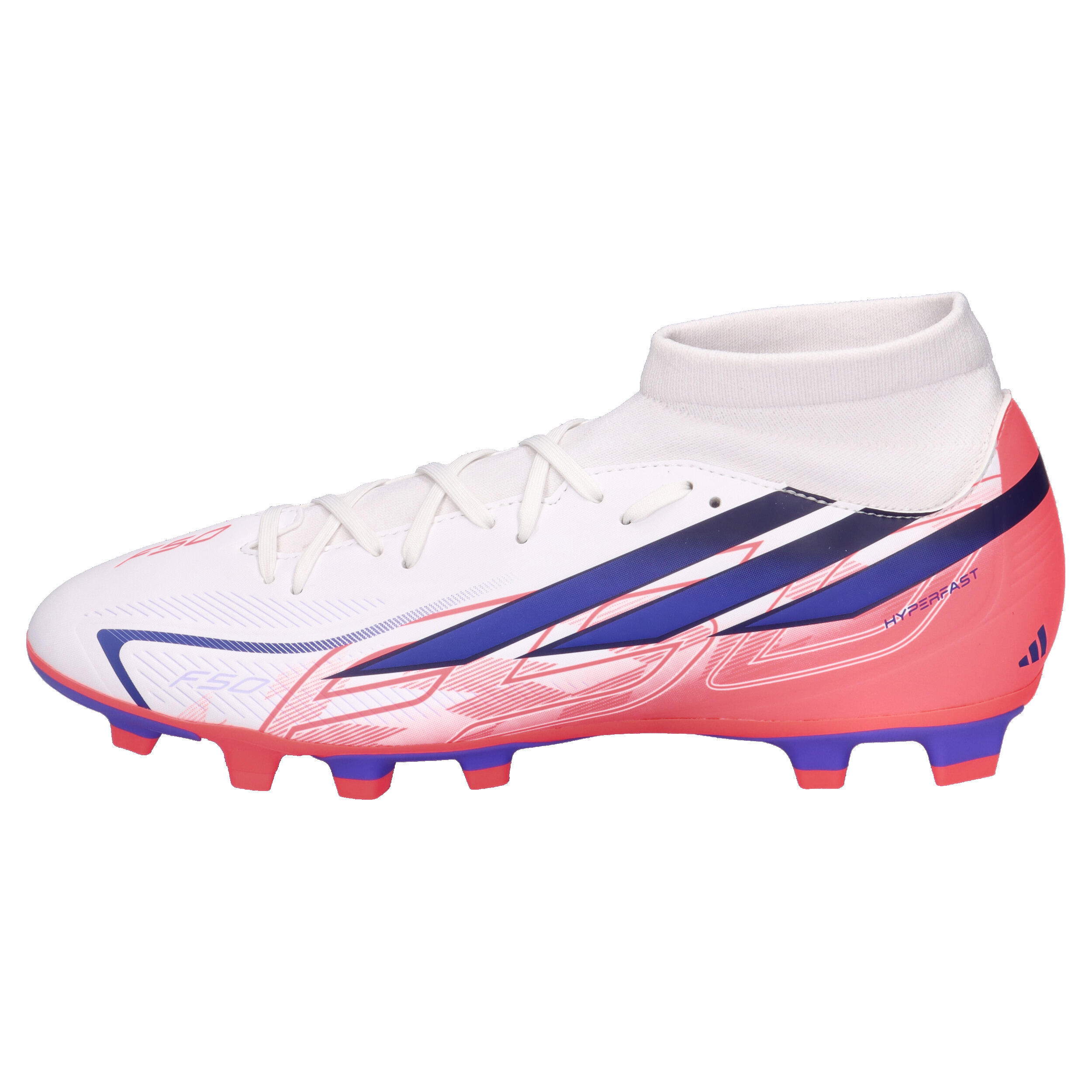 Scarpe calcio adidas f50 hyperfast club mid - bianco 9/14