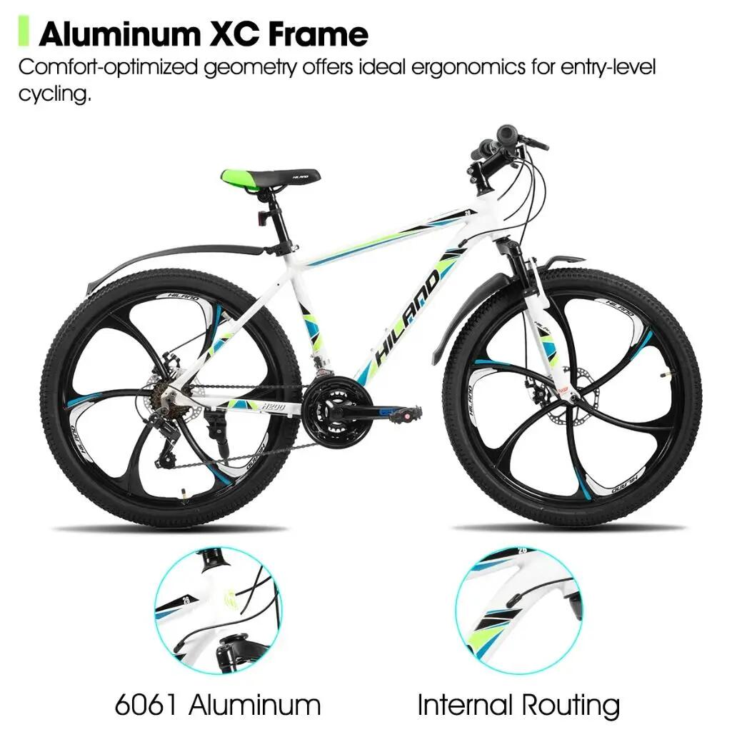 Femme Homme VTT 26 pouces 18 Vitesses Aluminium Roues 3/6 Branches 3/7