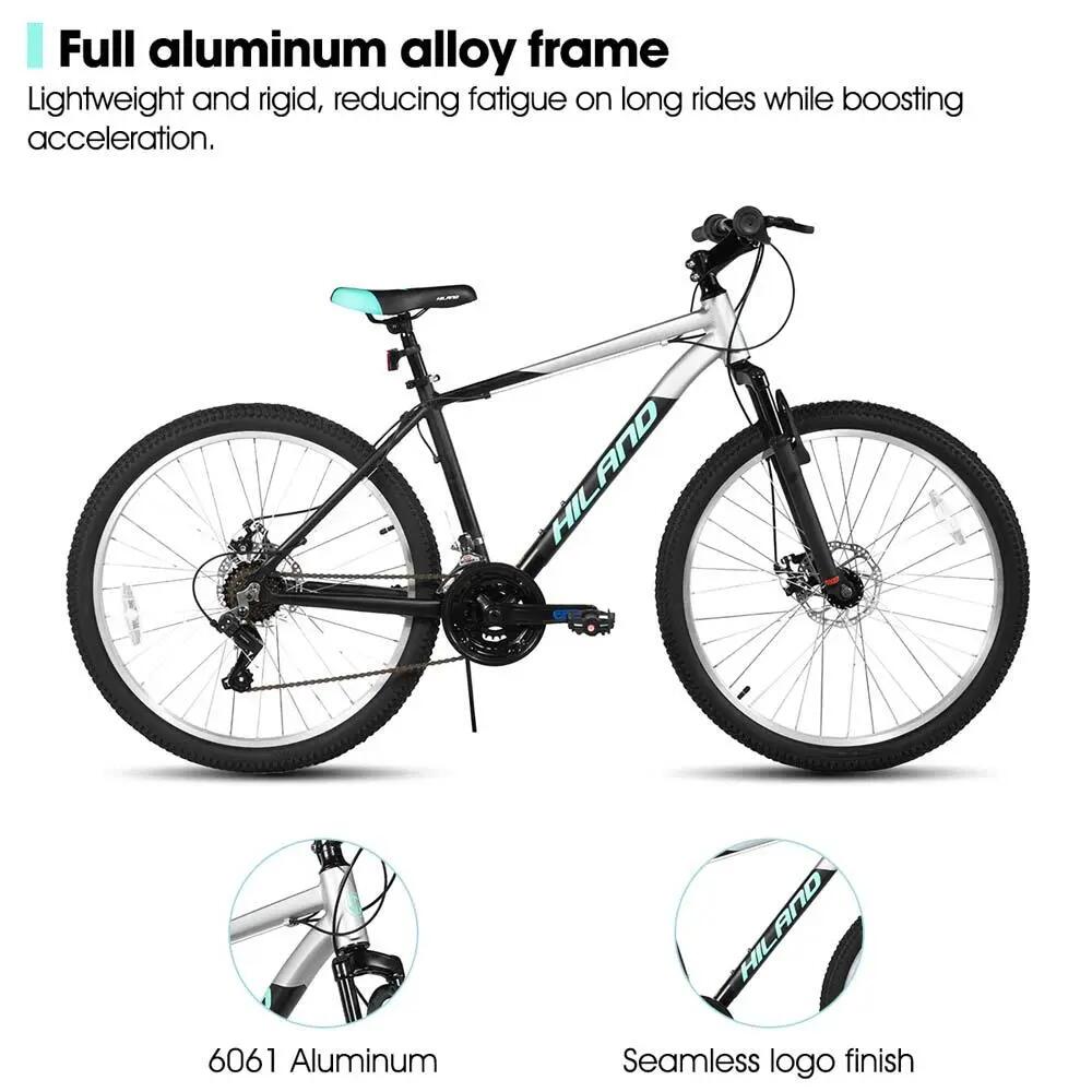 Femme Homme VTT 26/27,5/29 pouces 18 Vitesses Cadre Aluminium Disque 2/5