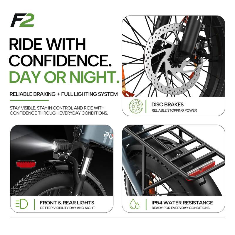 Bicicletă electrică all-terrain PIXAR F2 pentru adulți - 48V 15AH, LCD